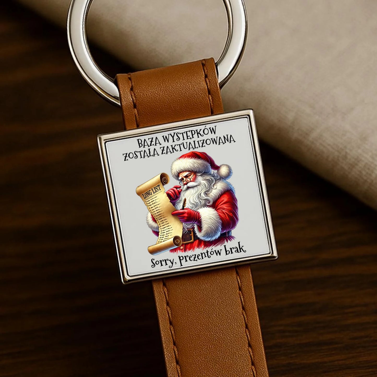 Brelok świąteczny z Mikołajem - Prezentów brak BN07 - StoryCups.pl