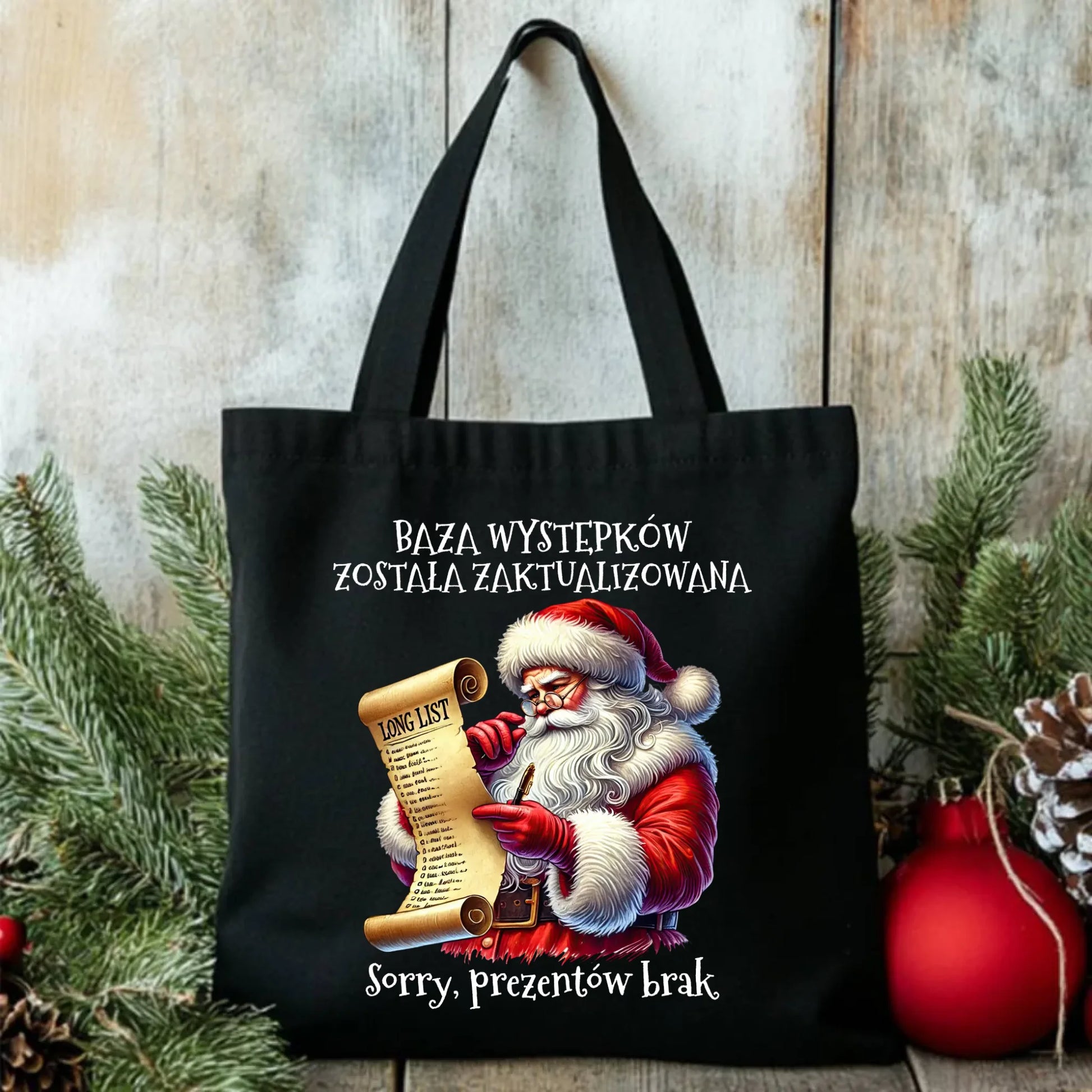 Torba świąteczna z Mikołajem - Prezentów brak BN07 - StoryCups.pl