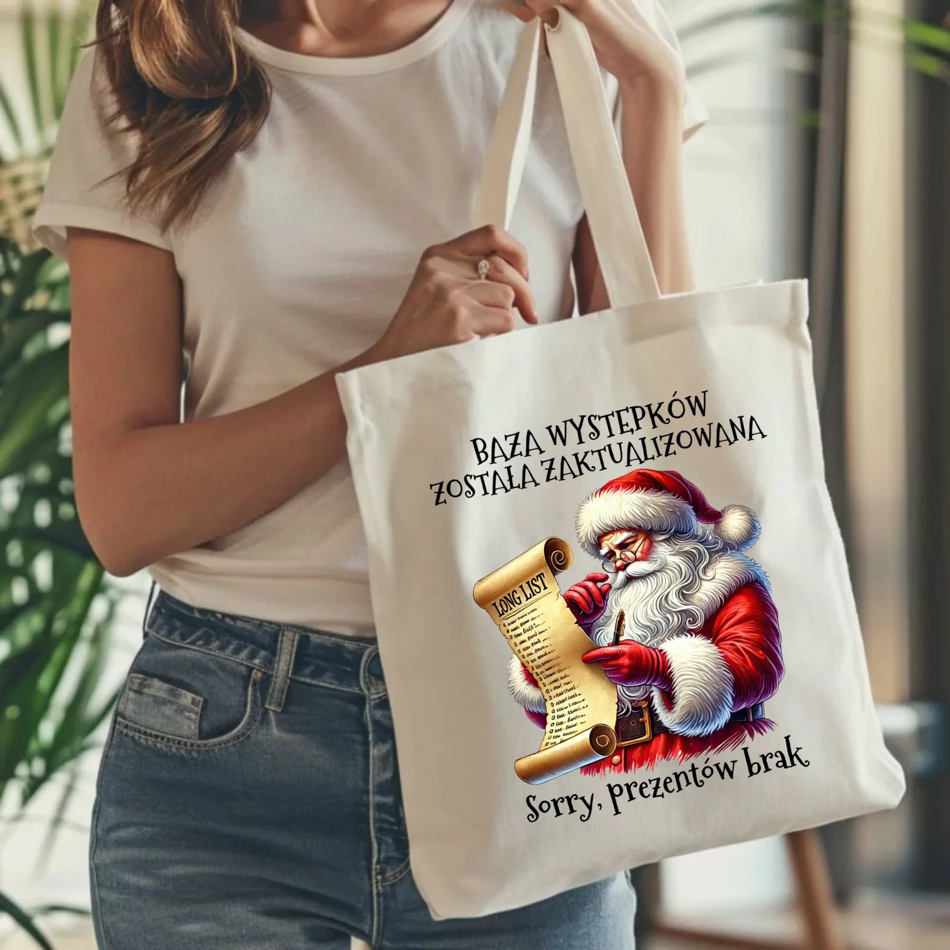 Torba świąteczna z Mikołajem - Prezentów brak BN07 - StoryCups.pl