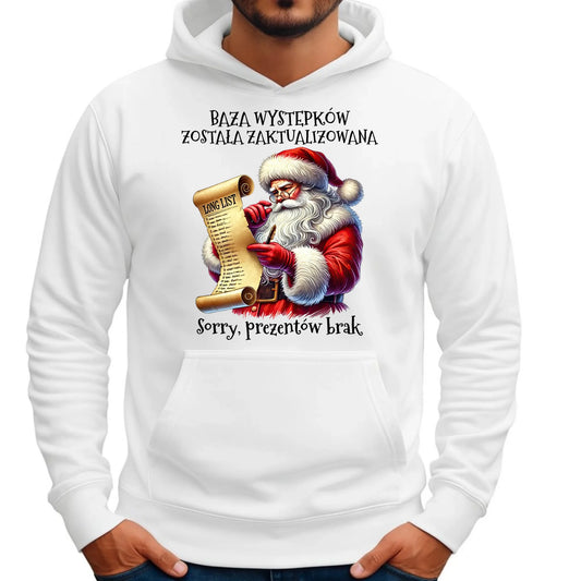 Bluza męska z kapturem i Mikołajem na święta - Prezentów brak BN07 - StoryCups.pl