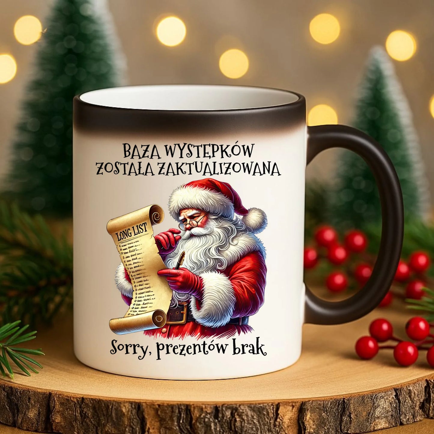 Kubek magiczny świąteczny z Mikołajem - Prezentów brak BN07 - StoryCups.pl