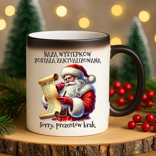 Kubek magiczny świąteczny z Mikołajem - Prezentów brak BN07 - StoryCups.pl