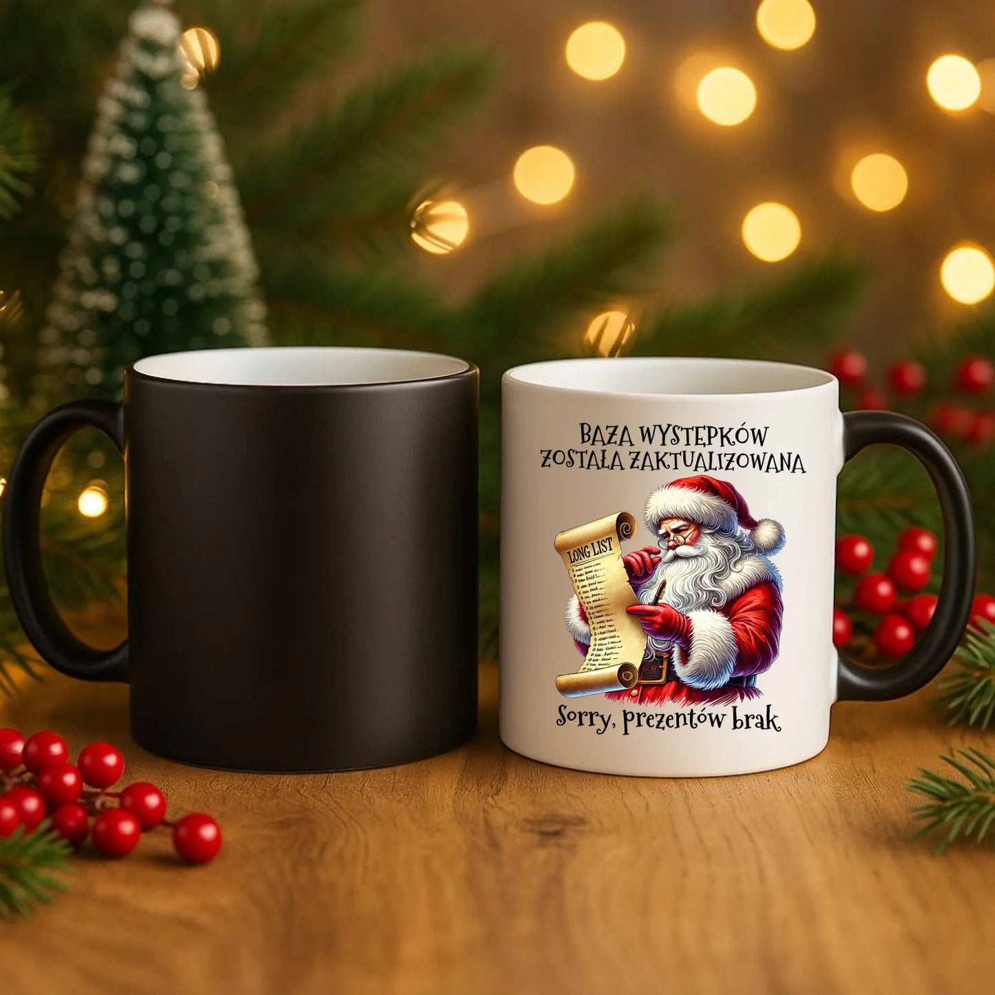 Kubek magiczny świąteczny z Mikołajem - Prezentów brak BN07 - StoryCups.pl