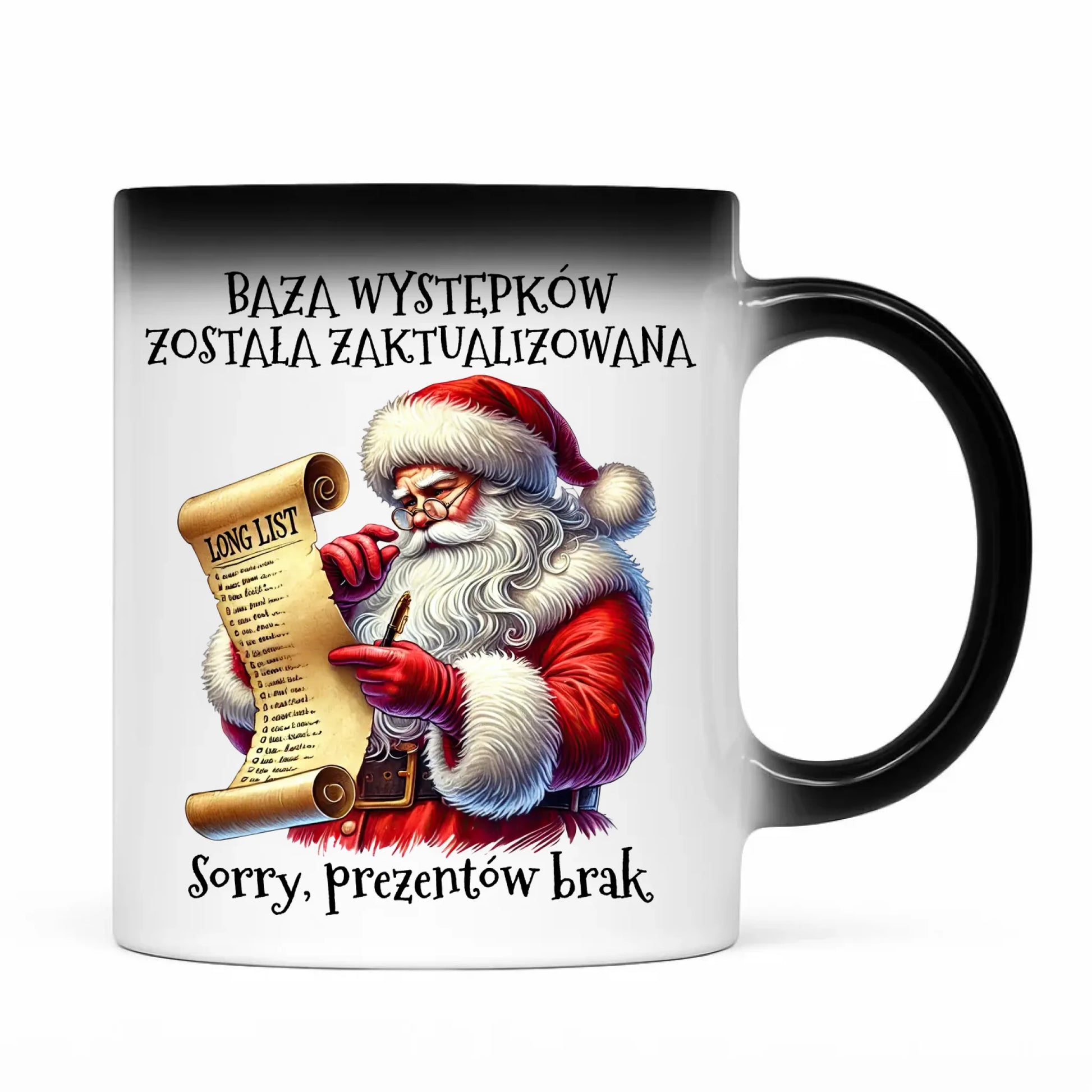 Kubek magiczny świąteczny z Mikołajem - Prezentów brak BN07 - StoryCups.pl