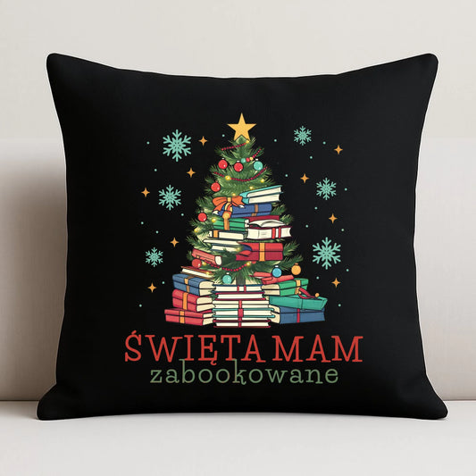 Poduszka dekoracyjna świąteczna - Święta mam zabookowane BN05 - StoryCups.pl
