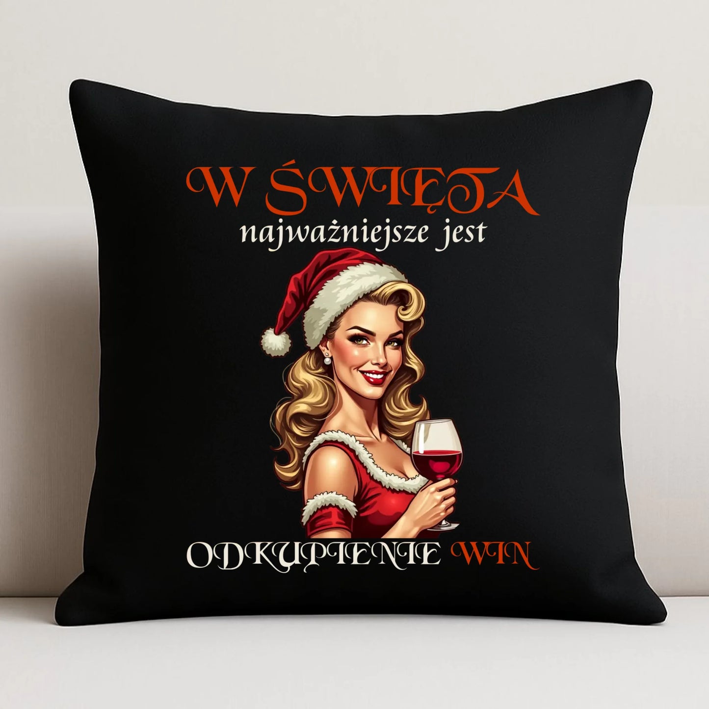 Poduszka dekoracyjna świąteczna - Odkupienie win BN04 - StoryCups.pl