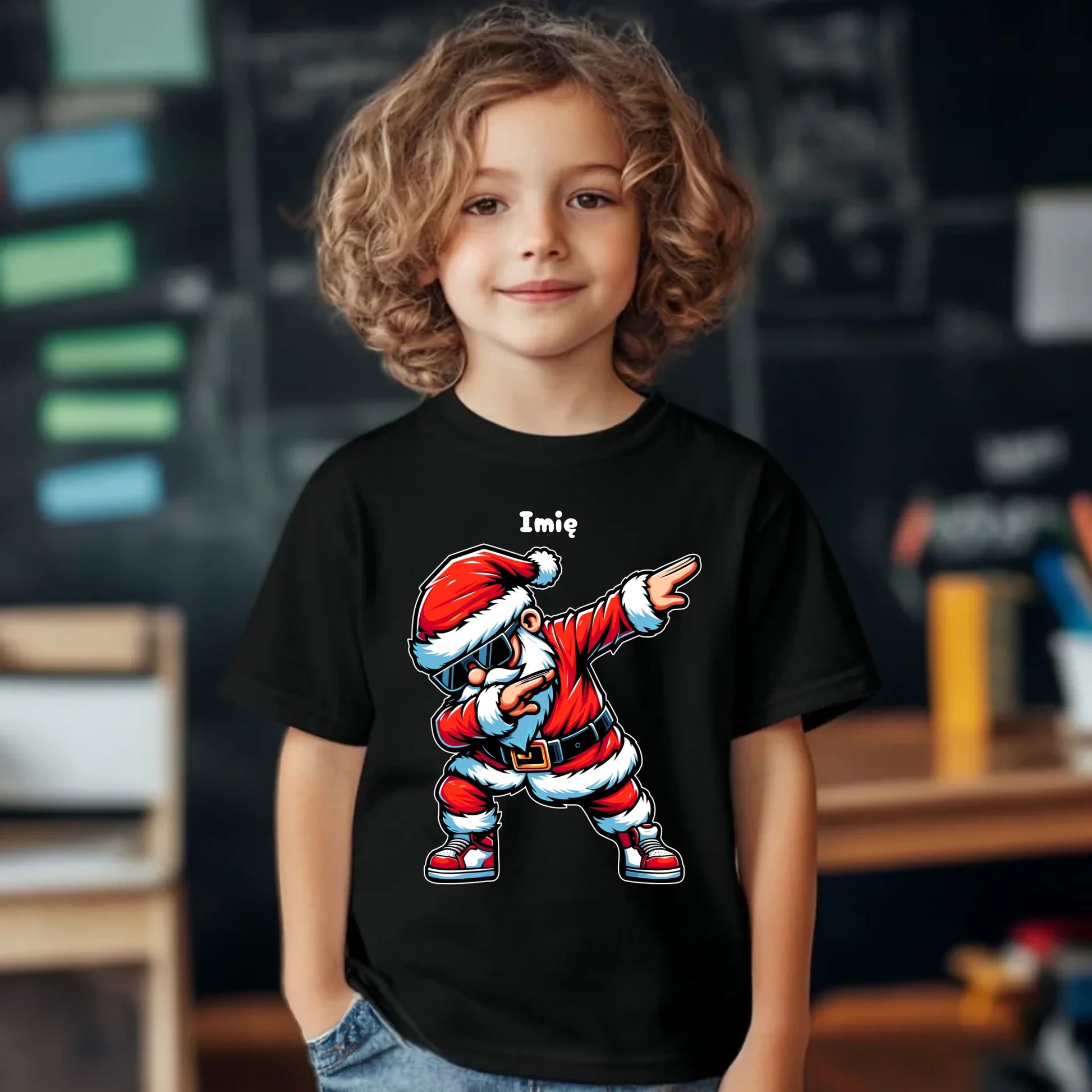 Koszulka dziecięca świąteczna z Mikołajem - na Mikołajki - personalizowana BN136 - StoryCups.pl