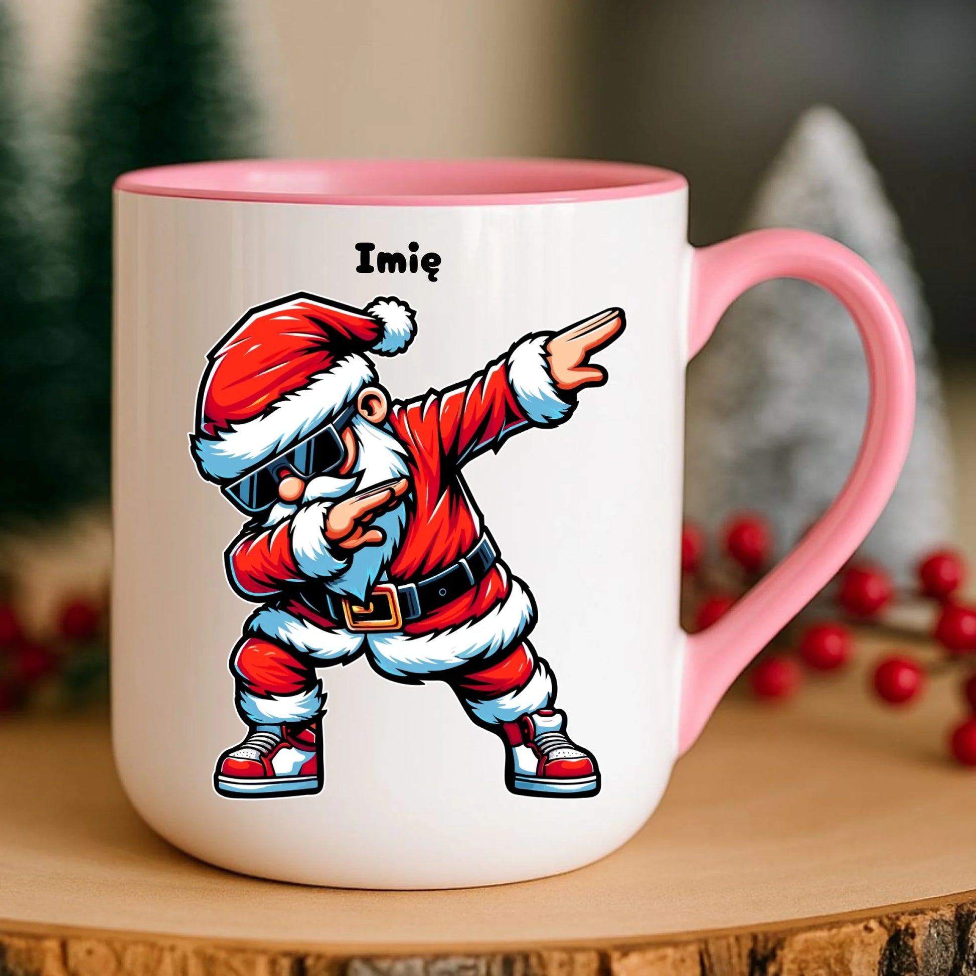 Kubek elegant świąteczny z Mikołajem - na Mikołajki - personalizowany BN136 - StoryCups.pl