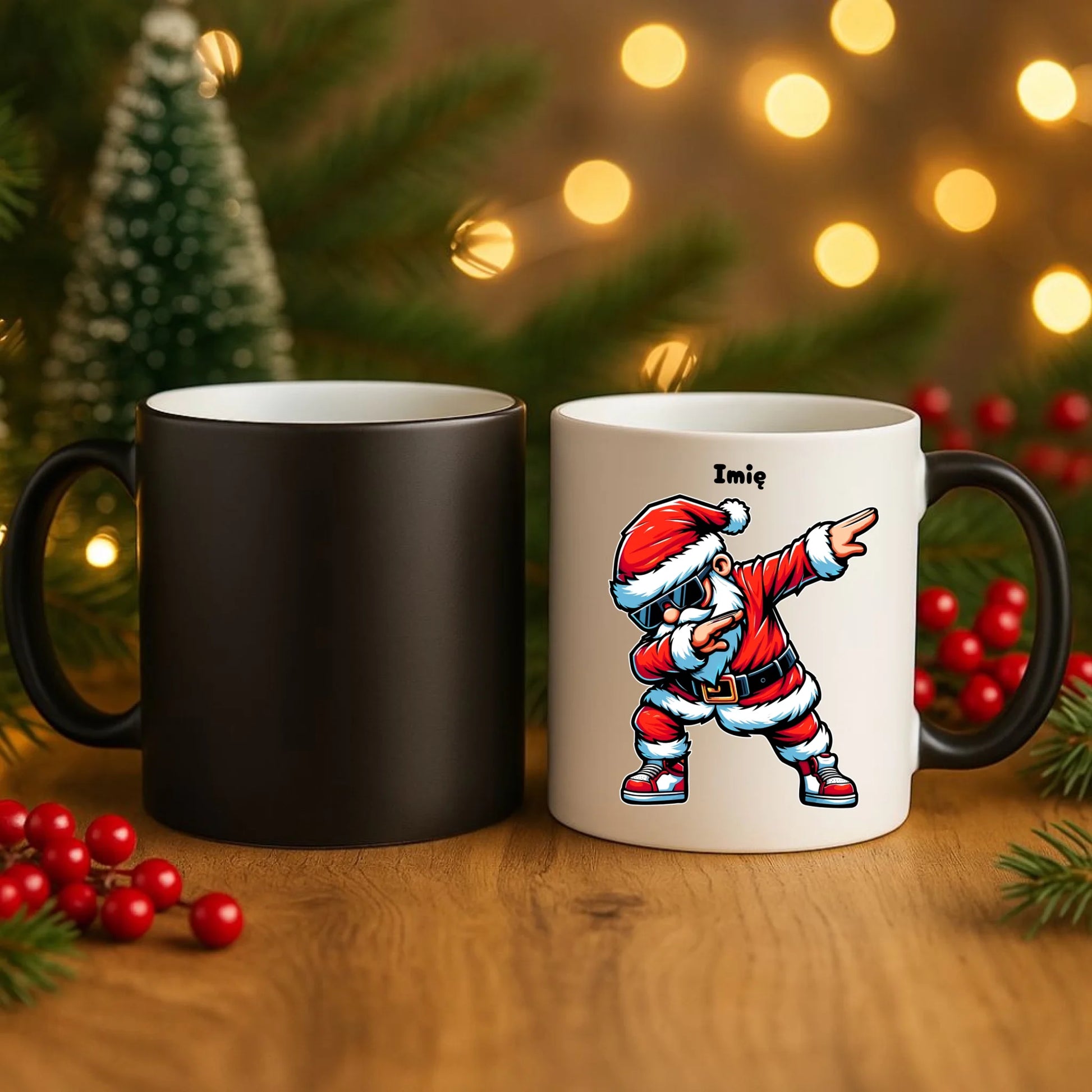 Kubek magiczny świąteczny z Mikołajem - na Mikołajki - personalizowany BN136 - StoryCups.pl