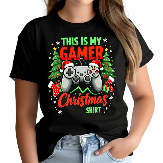 Koszulka damska świąteczna - prezent dla gracza - Gamer Christmas T-shirt BN135 - StoryCups.pl