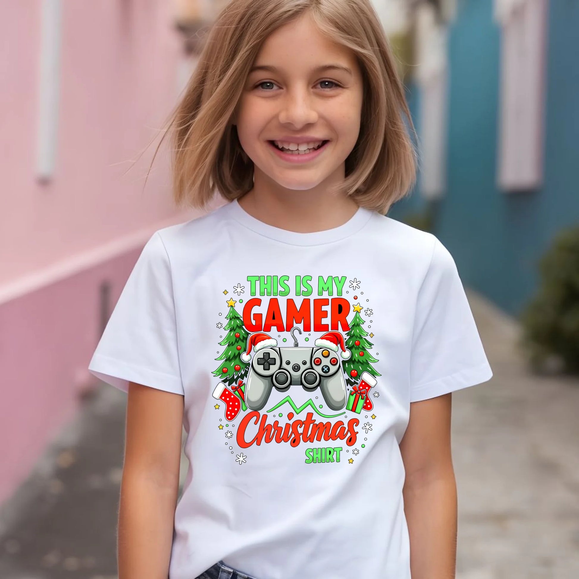 Koszulka dziecięca świąteczna - prezent dla gracza - Gamer Christmas T-shirt BN135 - StoryCups.pl