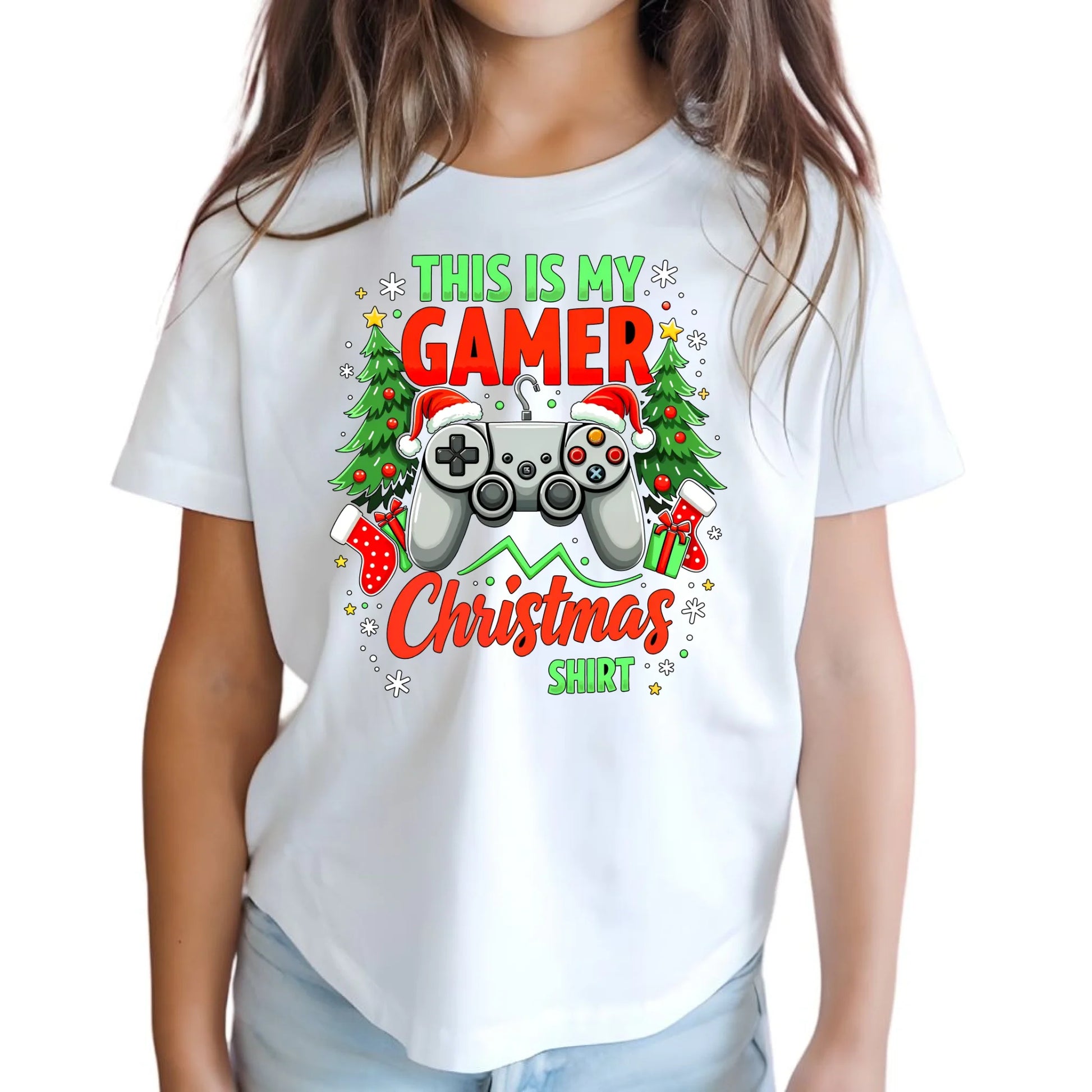 Koszulka dziecięca świąteczna - prezent dla gracza - Gamer Christmas T-shirt BN135 - StoryCups.pl