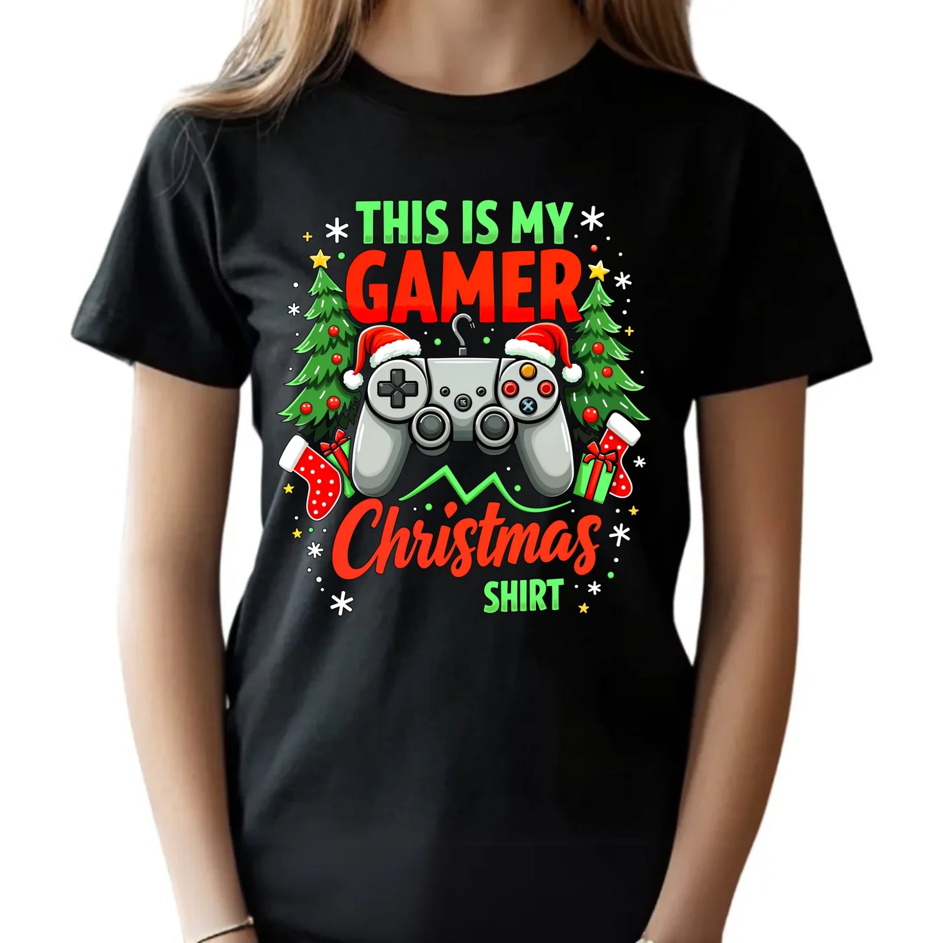 Koszulka dziecięca świąteczna - prezent dla gracza - Gamer Christmas T-shirt BN135 - StoryCups.pl