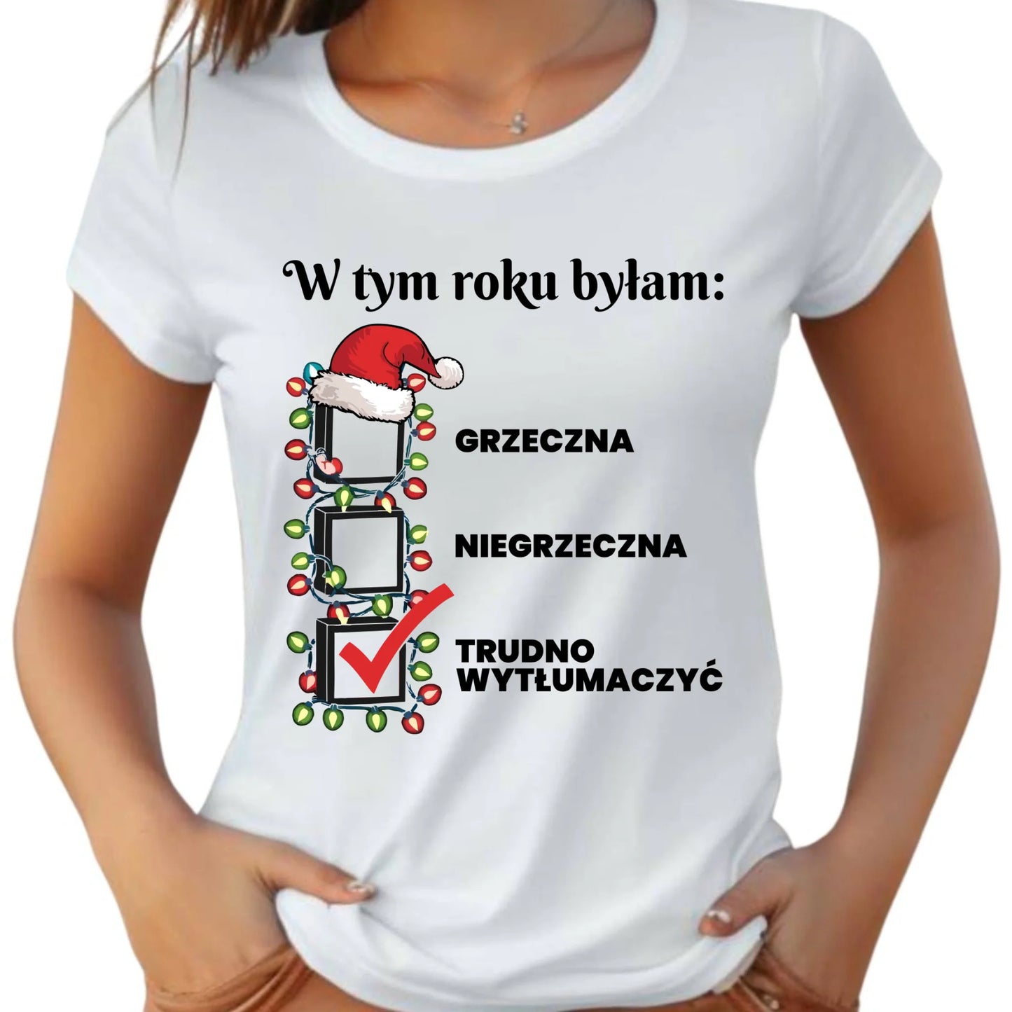 Koszulka damska świąteczna - Trudno wytłumaczyć BN137 - StoryCups.pl