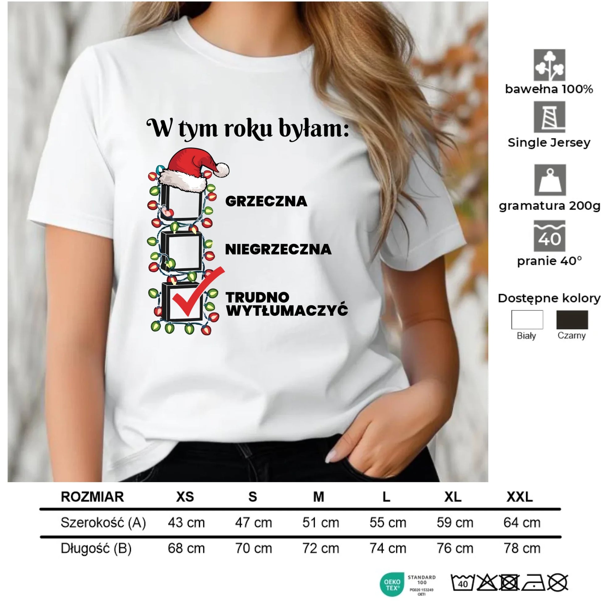 Koszulka damska świąteczna - Trudno wytłumaczyć BN137 - StoryCups.pl