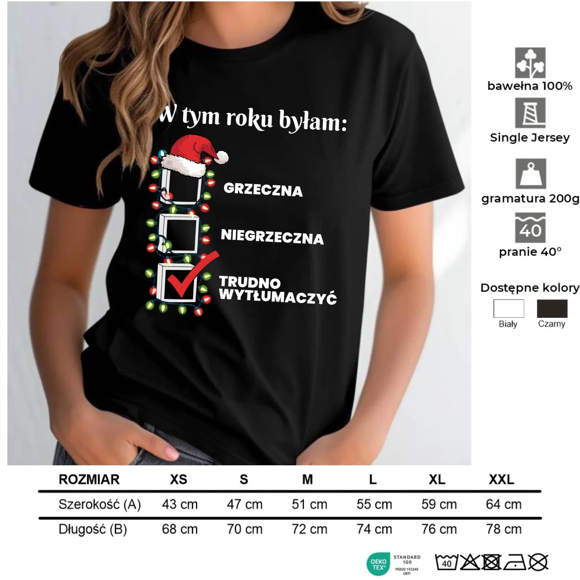 Koszulka damska świąteczna - Trudno wytłumaczyć BN137 - StoryCups.pl