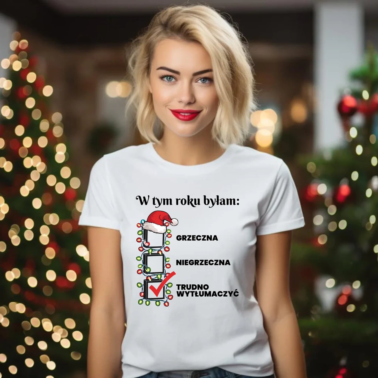 Koszulka damska świąteczna - Trudno wytłumaczyć BN137 - StoryCups.pl