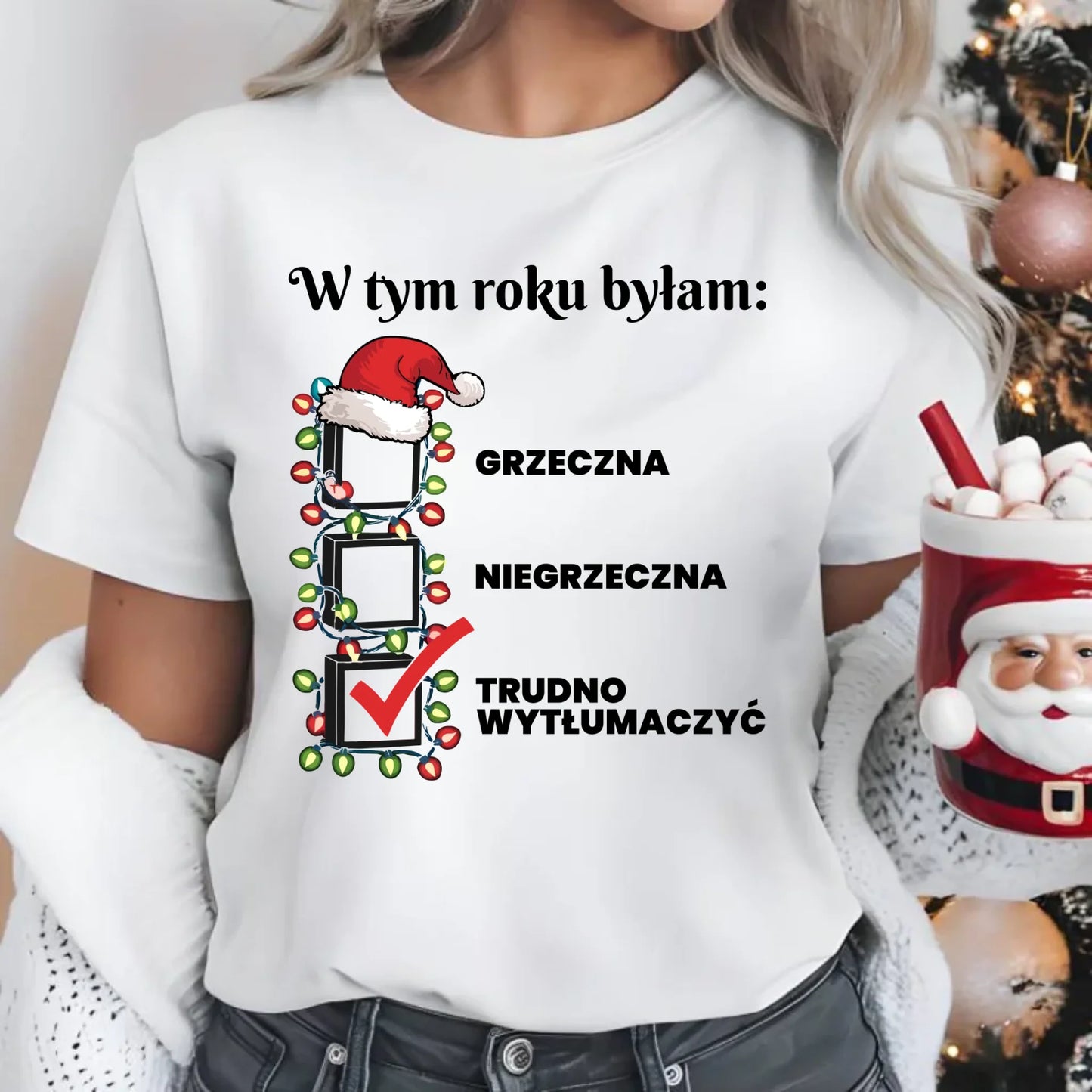 Koszulka damska świąteczna - Trudno wytłumaczyć BN137 - StoryCups.pl