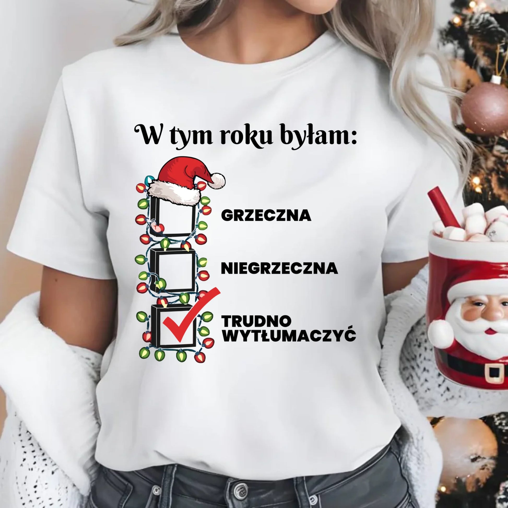 Koszulka damska świąteczna - Trudno wytłumaczyć BN137 - StoryCups.pl