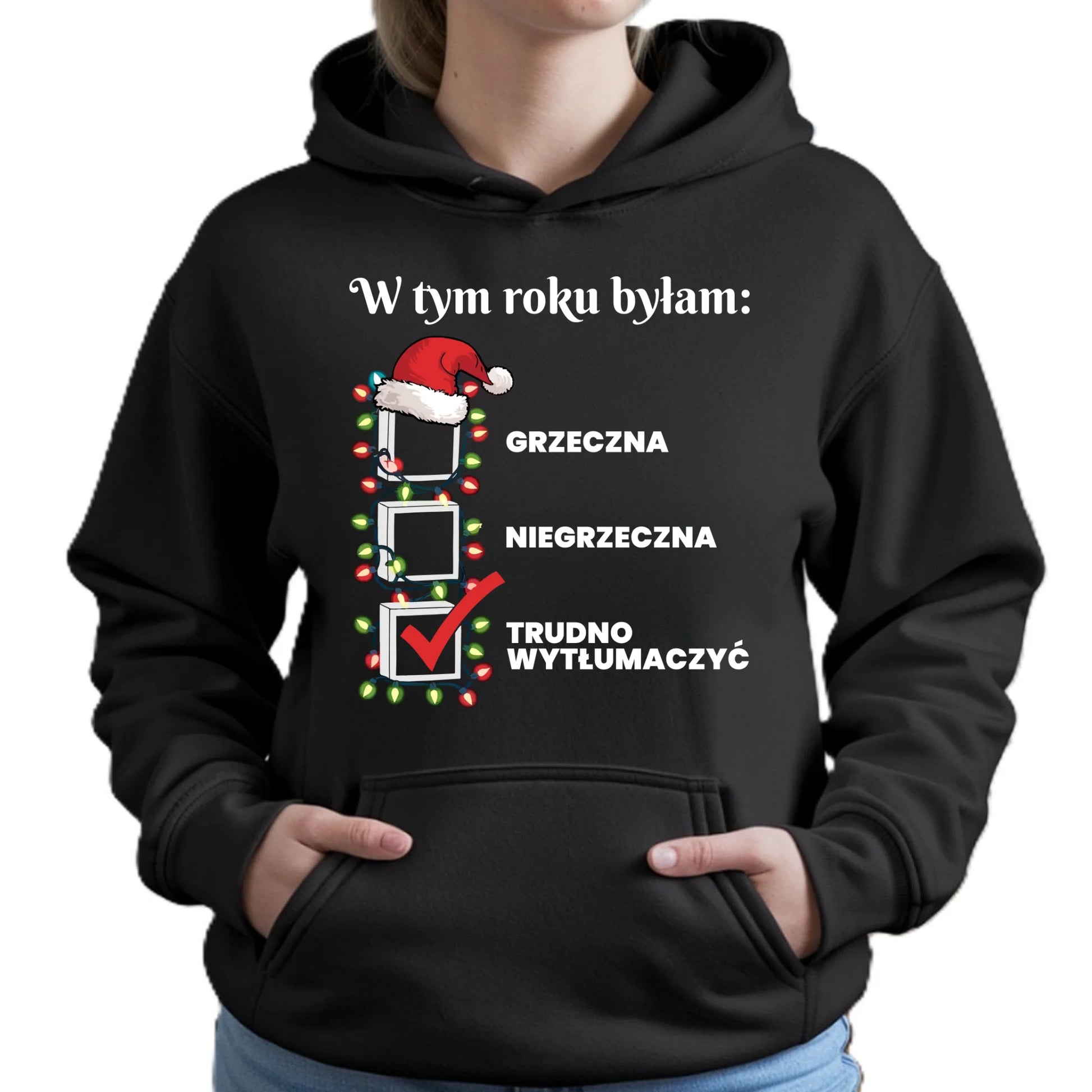 Bluza damska z kapturem na święta - Trudno wytłumaczyć BN137 - StoryCups.pl