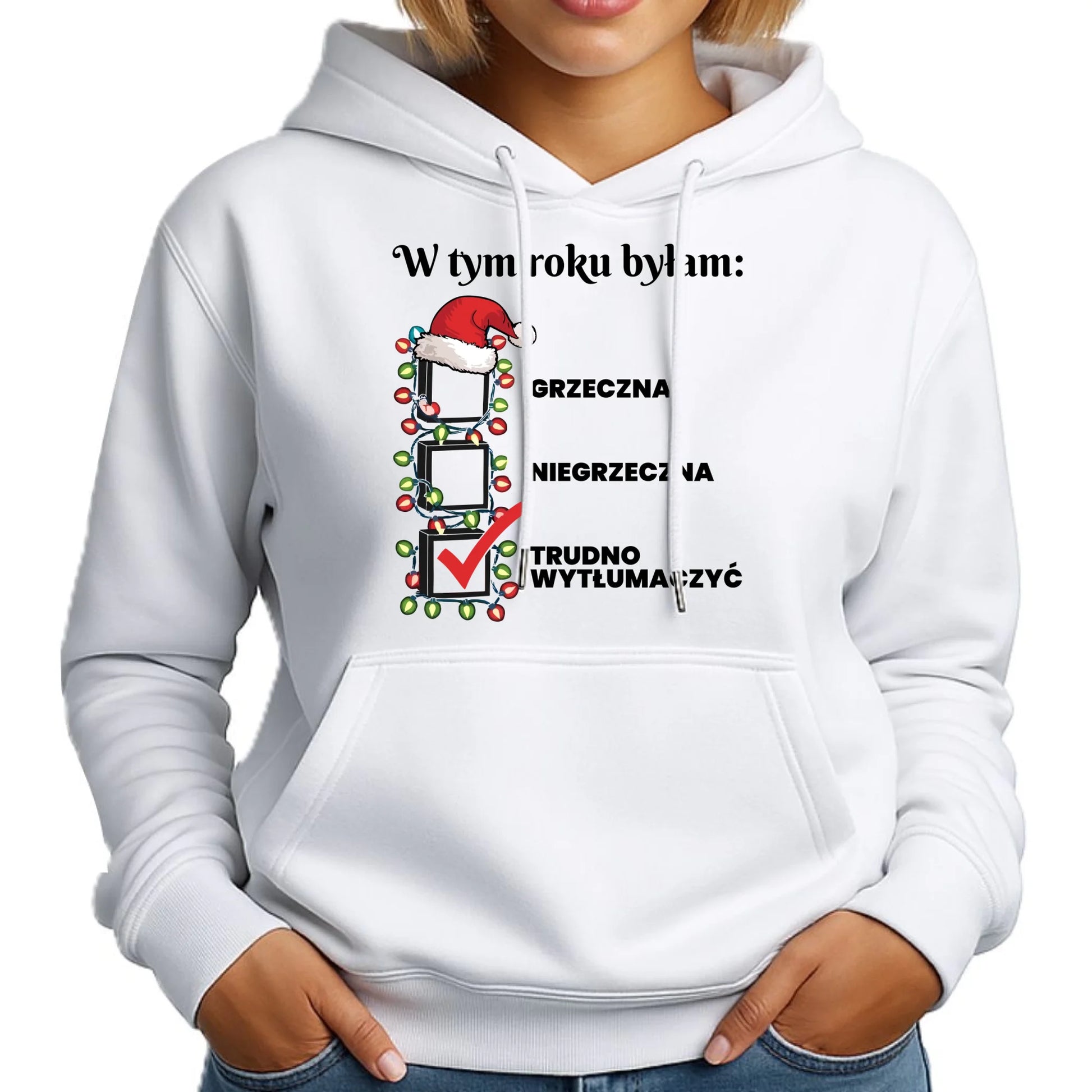 Bluza damska z kapturem na święta - Trudno wytłumaczyć BN137 - StoryCups.pl