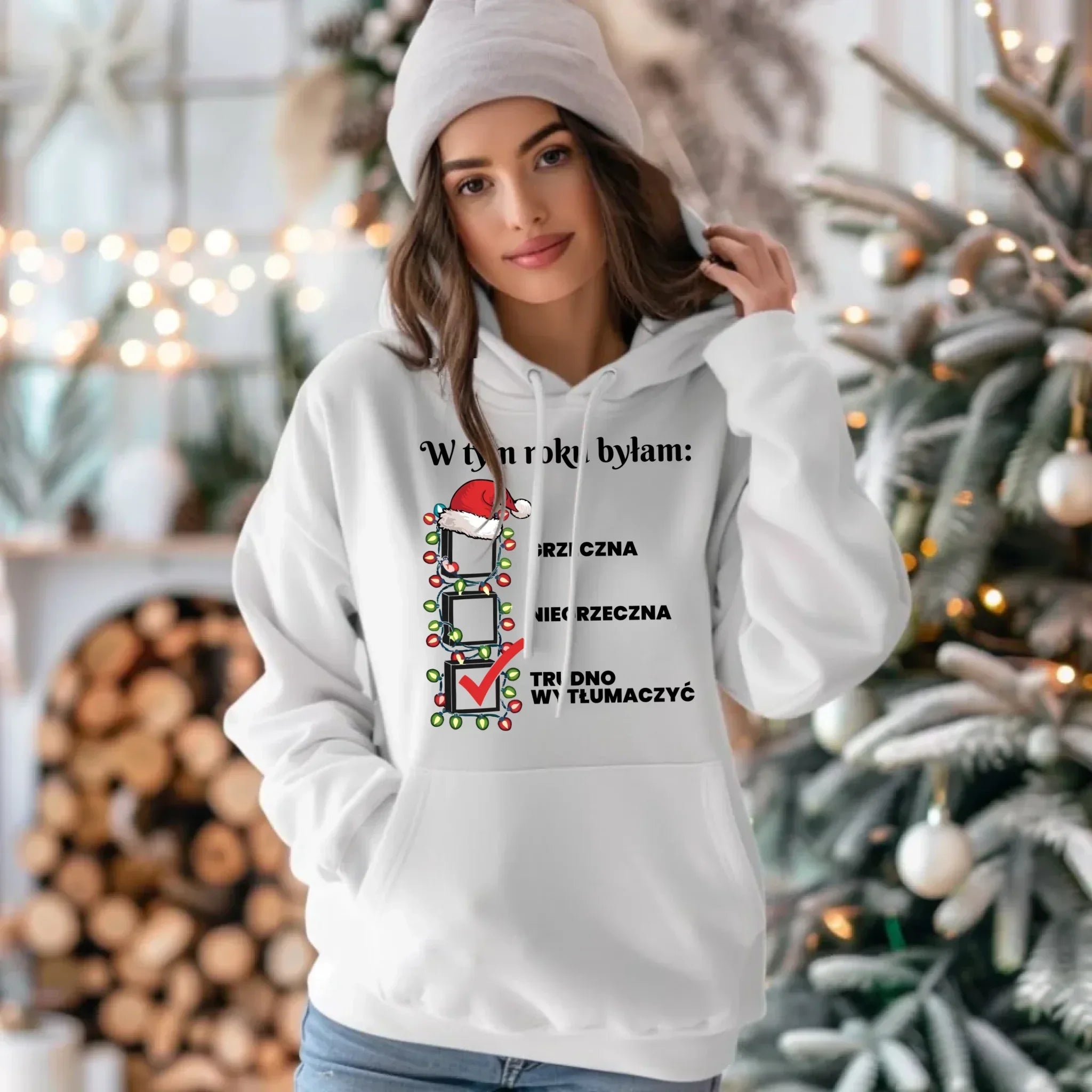 Bluza damska z kapturem na święta - Trudno wytłumaczyć BN137 - StoryCups.pl