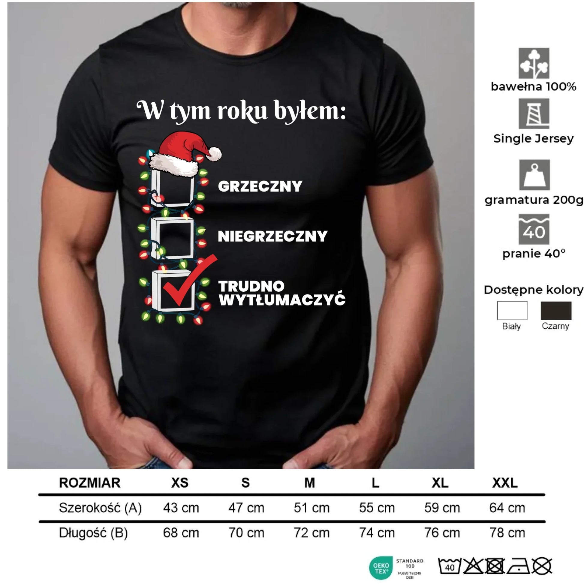 Koszulka męska świąteczna - Trudno wytłumaczyć BN134 - StoryCups.pl