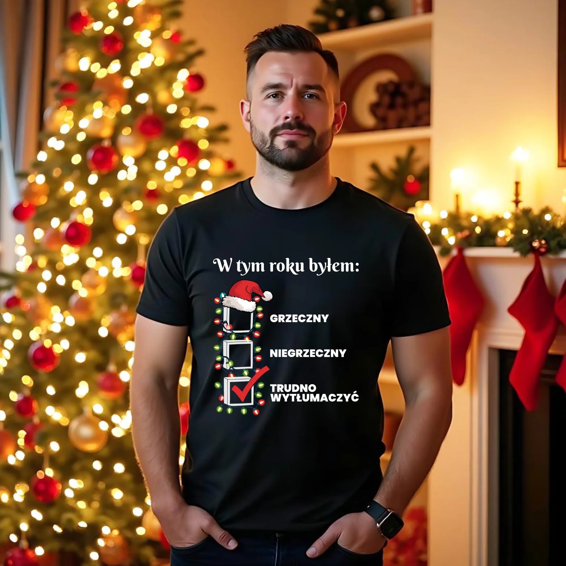 Koszulka męska świąteczna - Trudno wytłumaczyć BN134 - StoryCups.pl