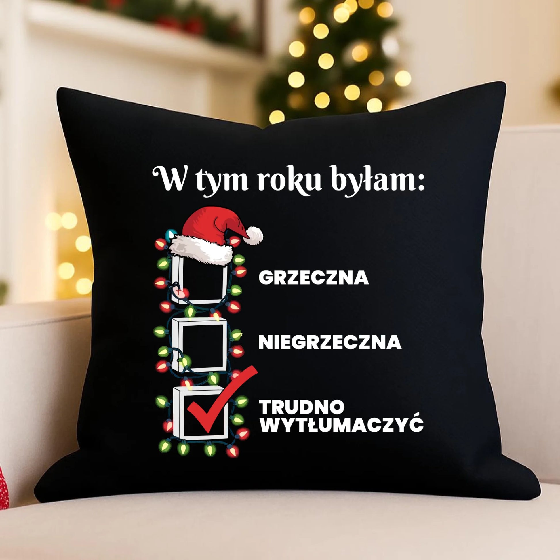Poduszka dekoracyjna świąteczna dla niej - Trudno wytłumaczyć BN137 - StoryCups.pl