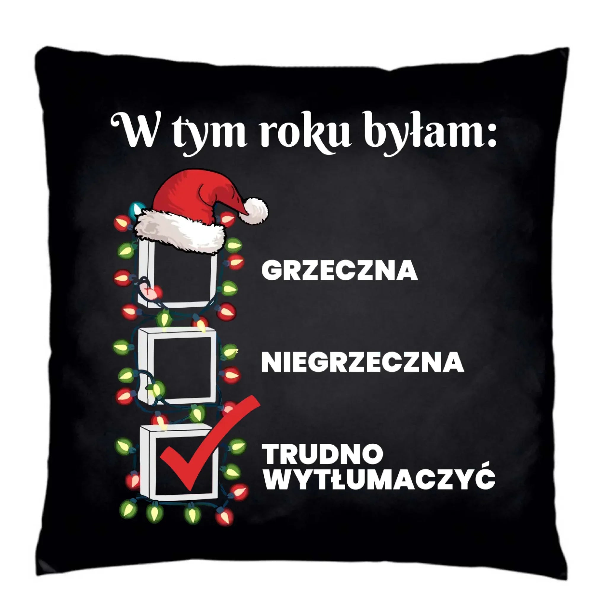 Poduszka dekoracyjna świąteczna dla niej - Trudno wytłumaczyć BN137 - StoryCups.pl