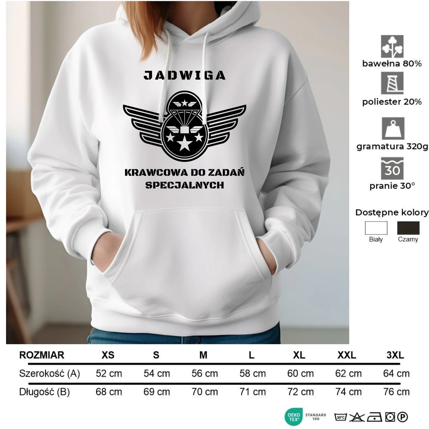 Bluza damska z kapturem szyciowa dla krawcowej - Krawcowa do zadań specjalnych HS38 - StoryCups.pl