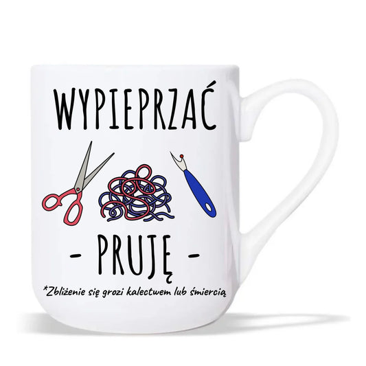 Kubek elegant szyciowy dla krawcowej - Wypieprzać, pruję HS08 - StoryCups.pl