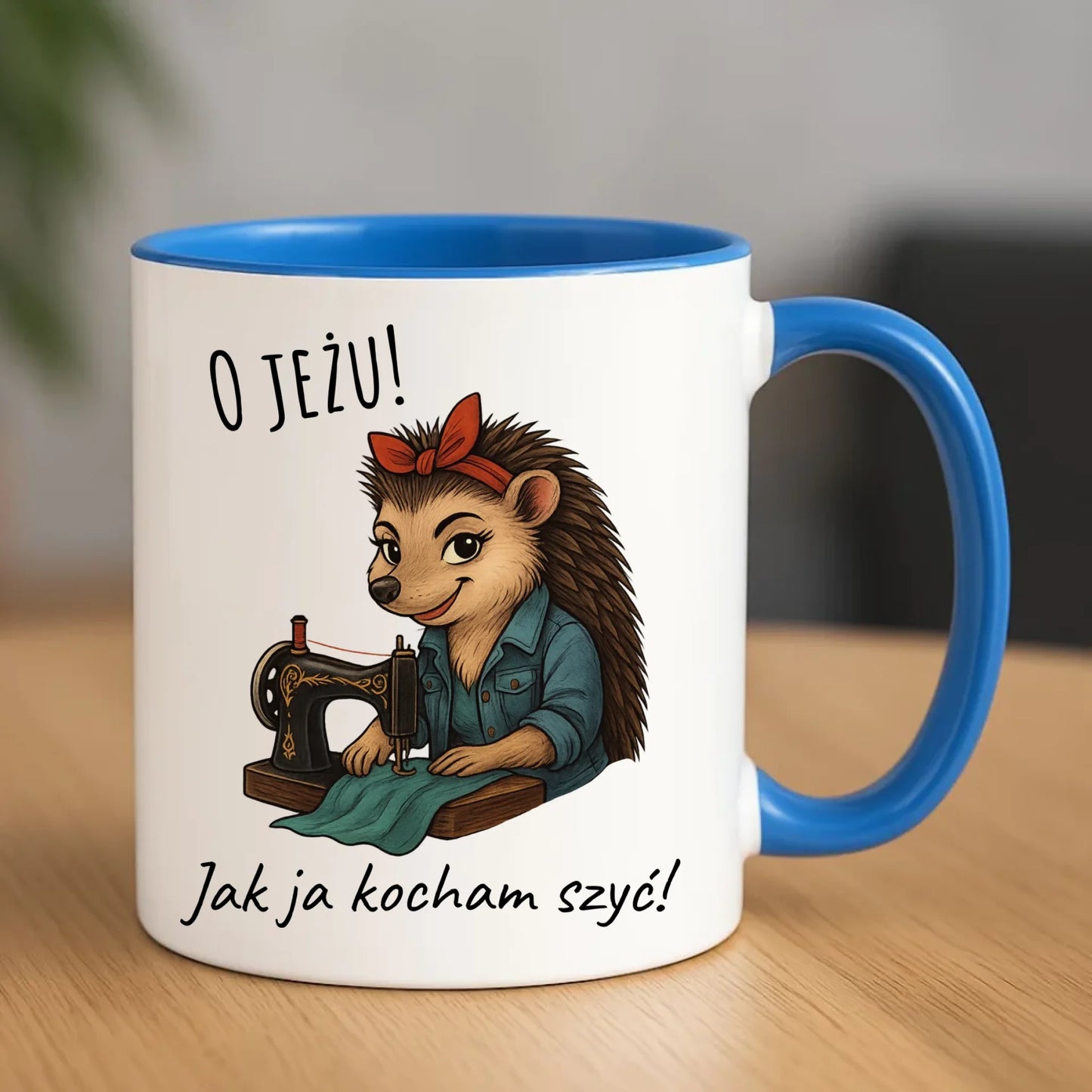 Kubek szyciowy dla krawcowej – O JEŻU! Jak ja kocham szyć! HS09 - StoryCups.pl