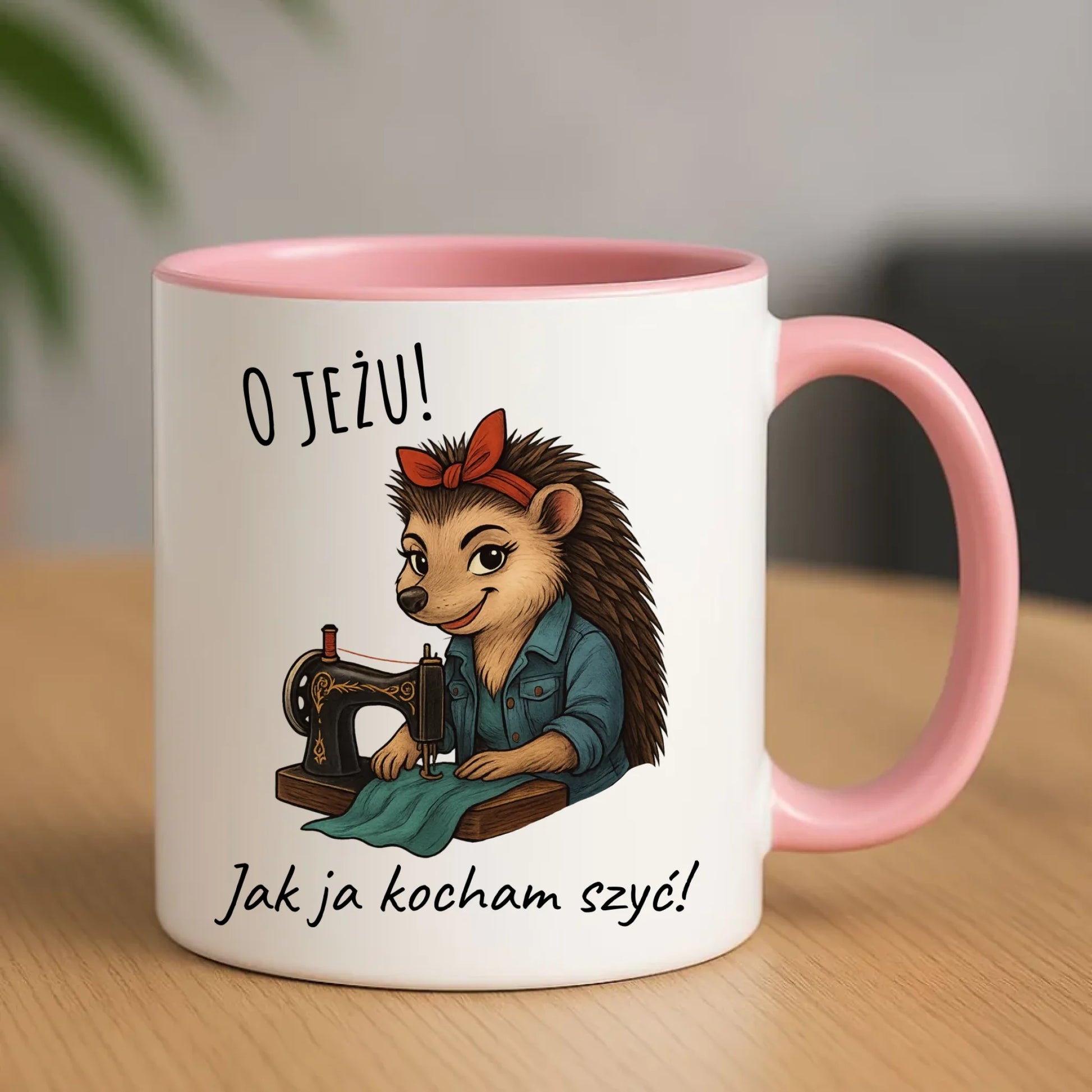 Kubek szyciowy dla krawcowej – O JEŻU! Jak ja kocham szyć! HS09 - StoryCups.pl