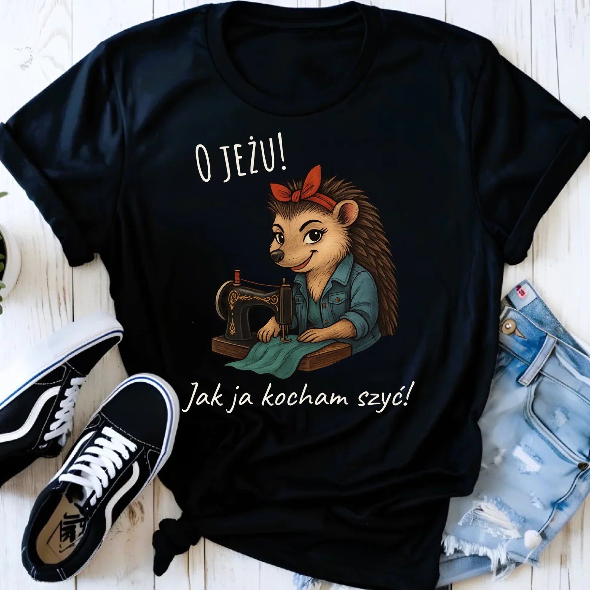 Koszulka damska szyciowa dla krawcowej - O JEŻU! Jak ja kocham szyć! HS09 - StoryCups.pl