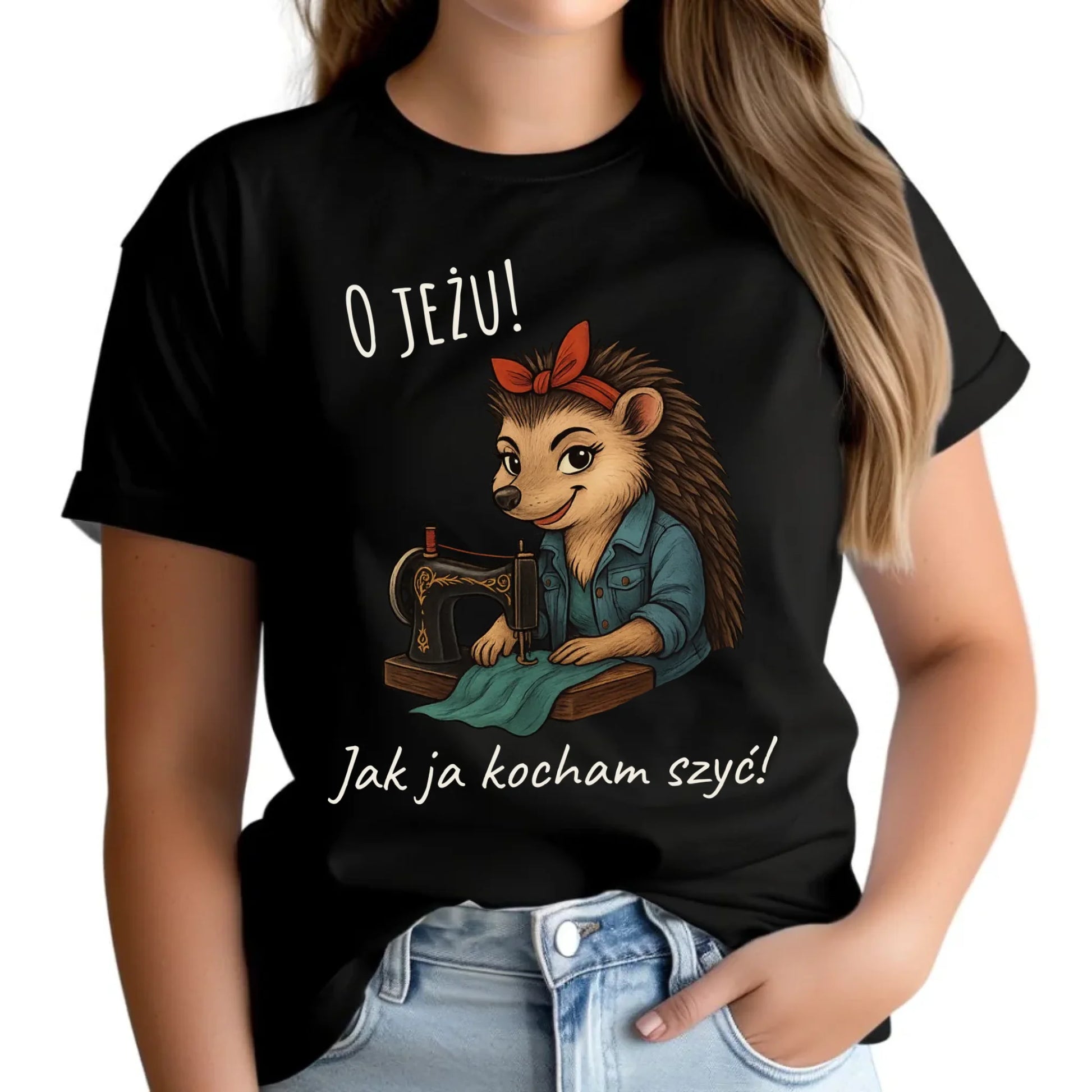 Koszulka damska szyciowa dla krawcowej - O JEŻU! Jak ja kocham szyć! HS09 - StoryCups.pl