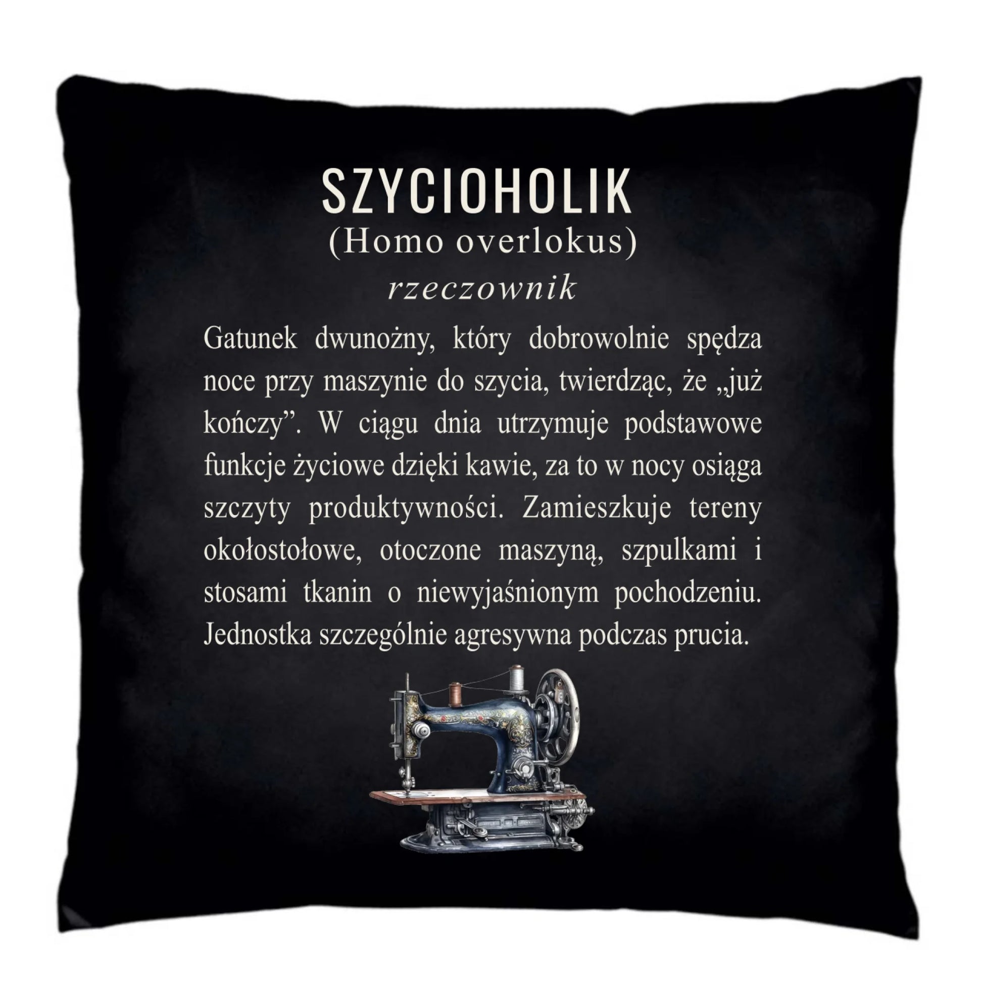 Poduszka dekoracyjna szyciowa dla krawcowej - Szycioholik definicja HS10 - StoryCups.pl