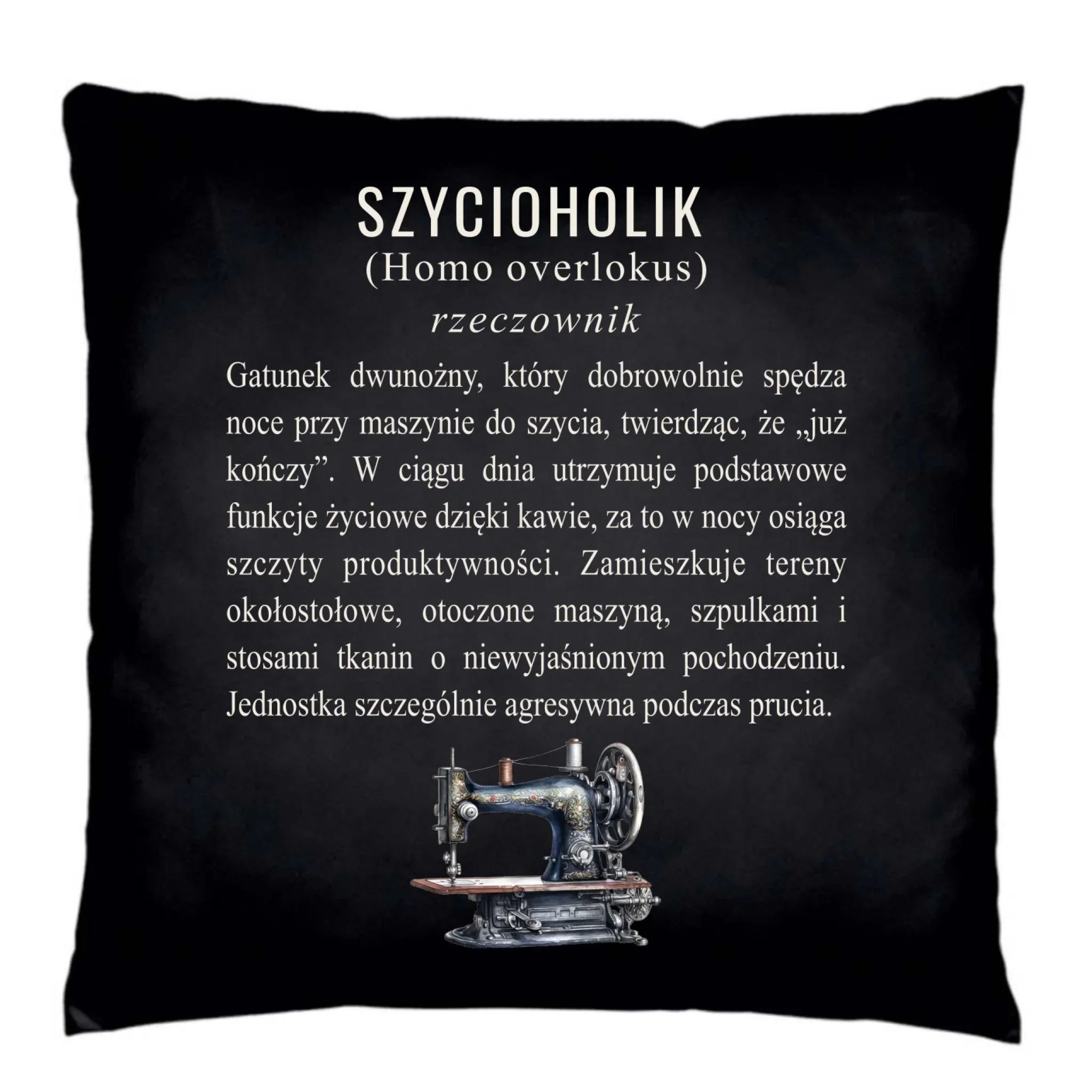 Poduszka dekoracyjna szyciowa dla krawcowej - Szycioholik definicja HS10 - StoryCups.pl