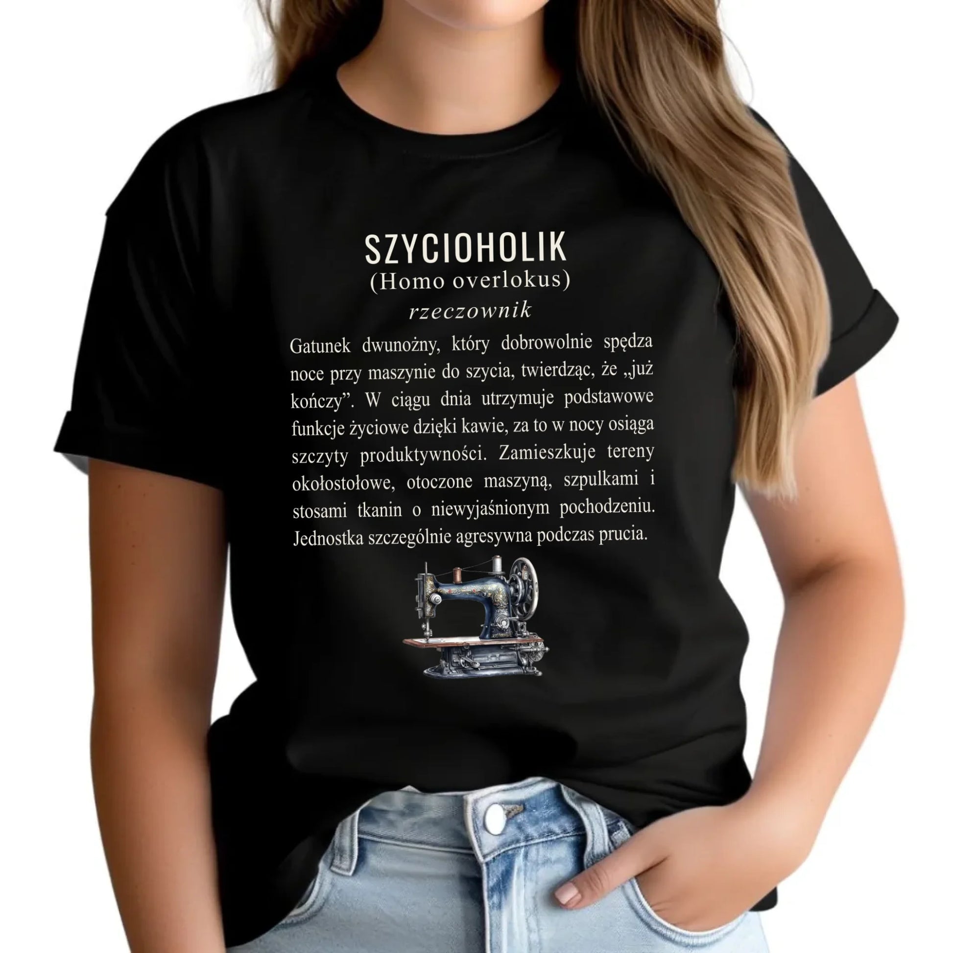 Koszulka damska szyciowa dla krawcowej - Szycioholik definicja HS10 - StoryCups.pl