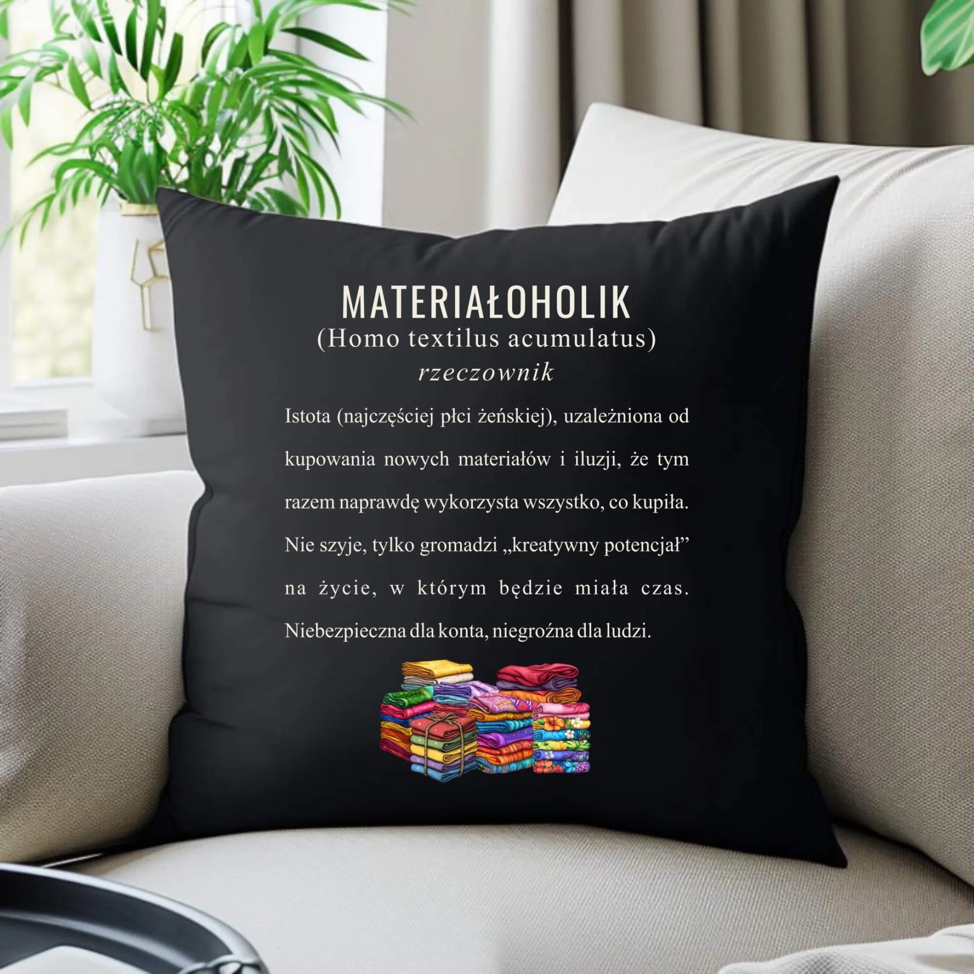 Poduszka dekoracyjna szyciowa dla krawcowej - Materiałoholik definicja HS11 - StoryCups.pl