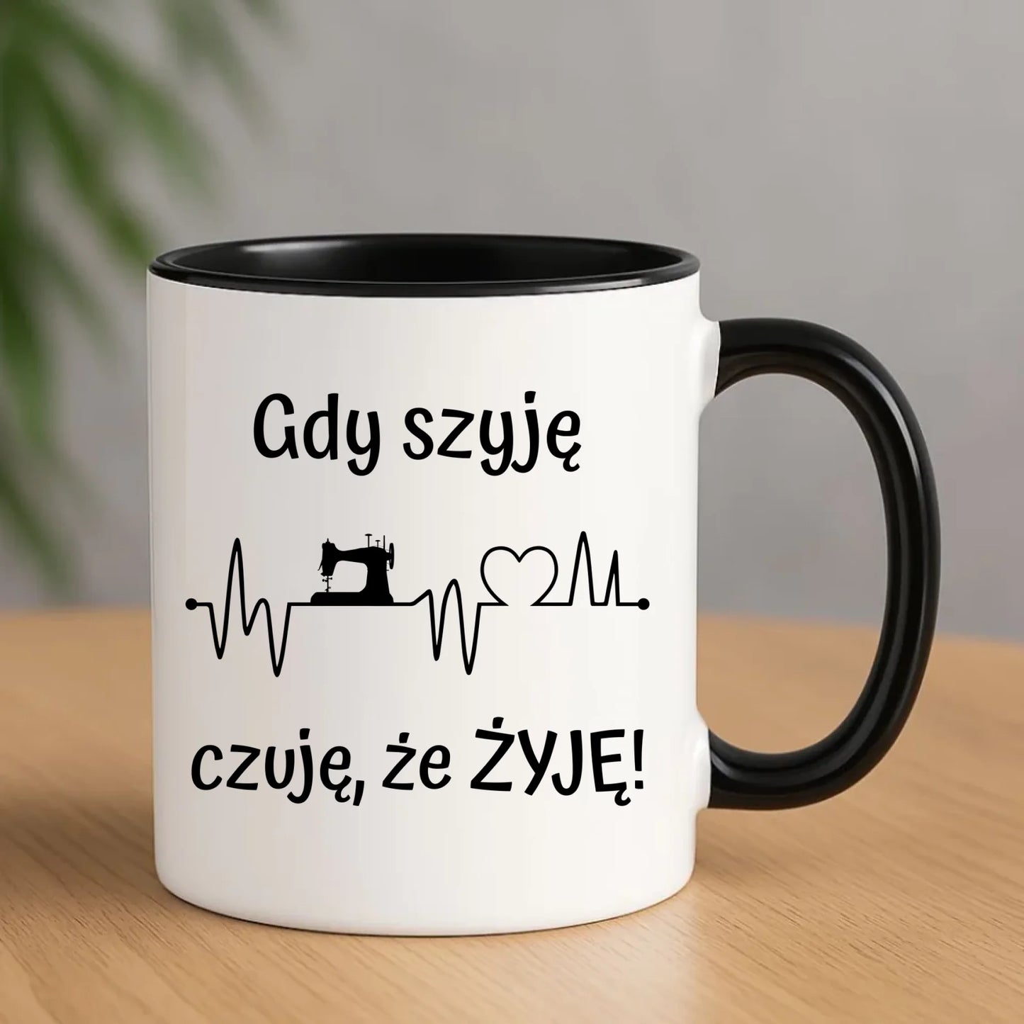 Kubek szyciowy dla krawcowej – Gdy szyję czuję, że żyję HS12 - StoryCups.pl
