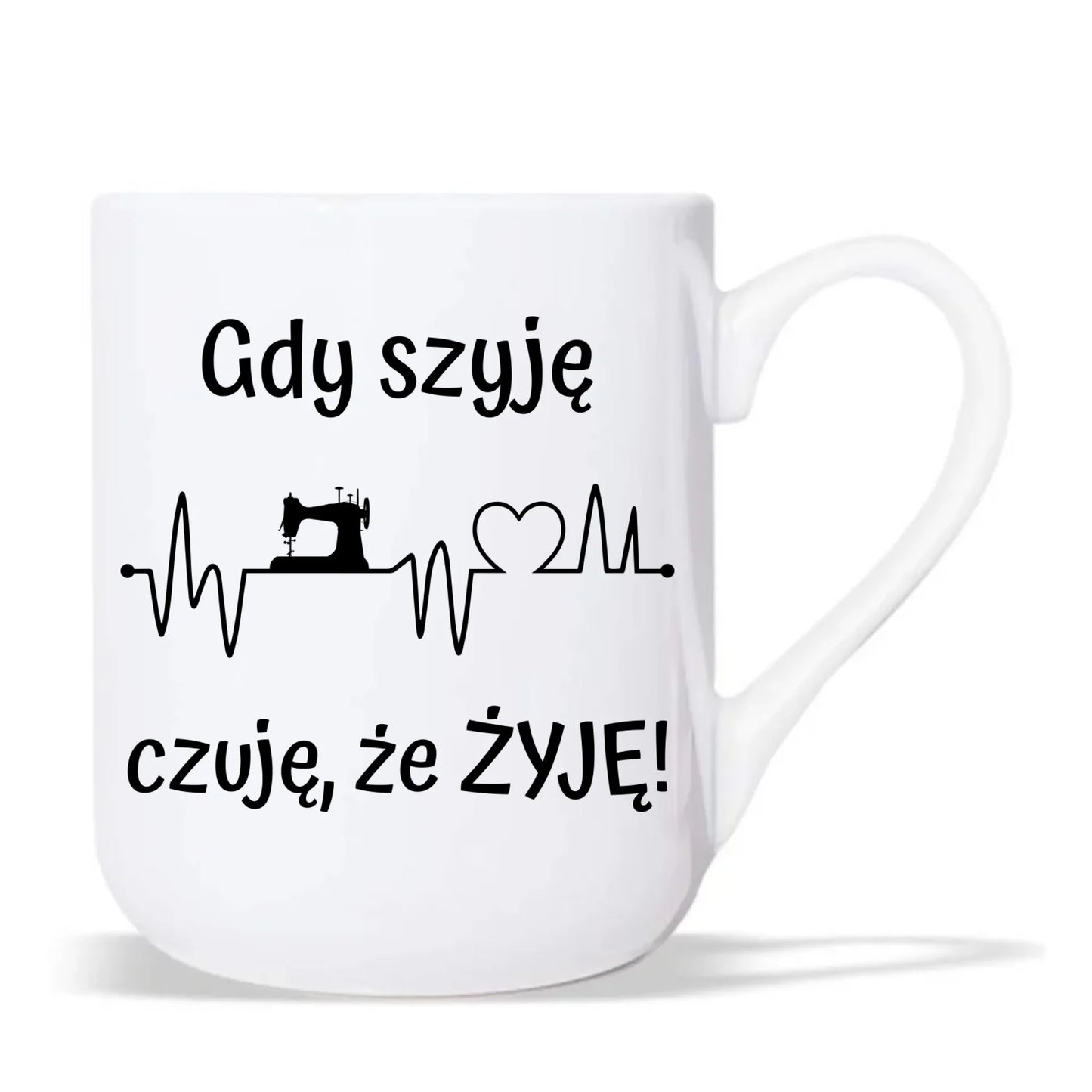 Kubek elegant szyciowy dla krawcowej - Gdy szyję czuję, że żyję HS12 - StoryCups.pl