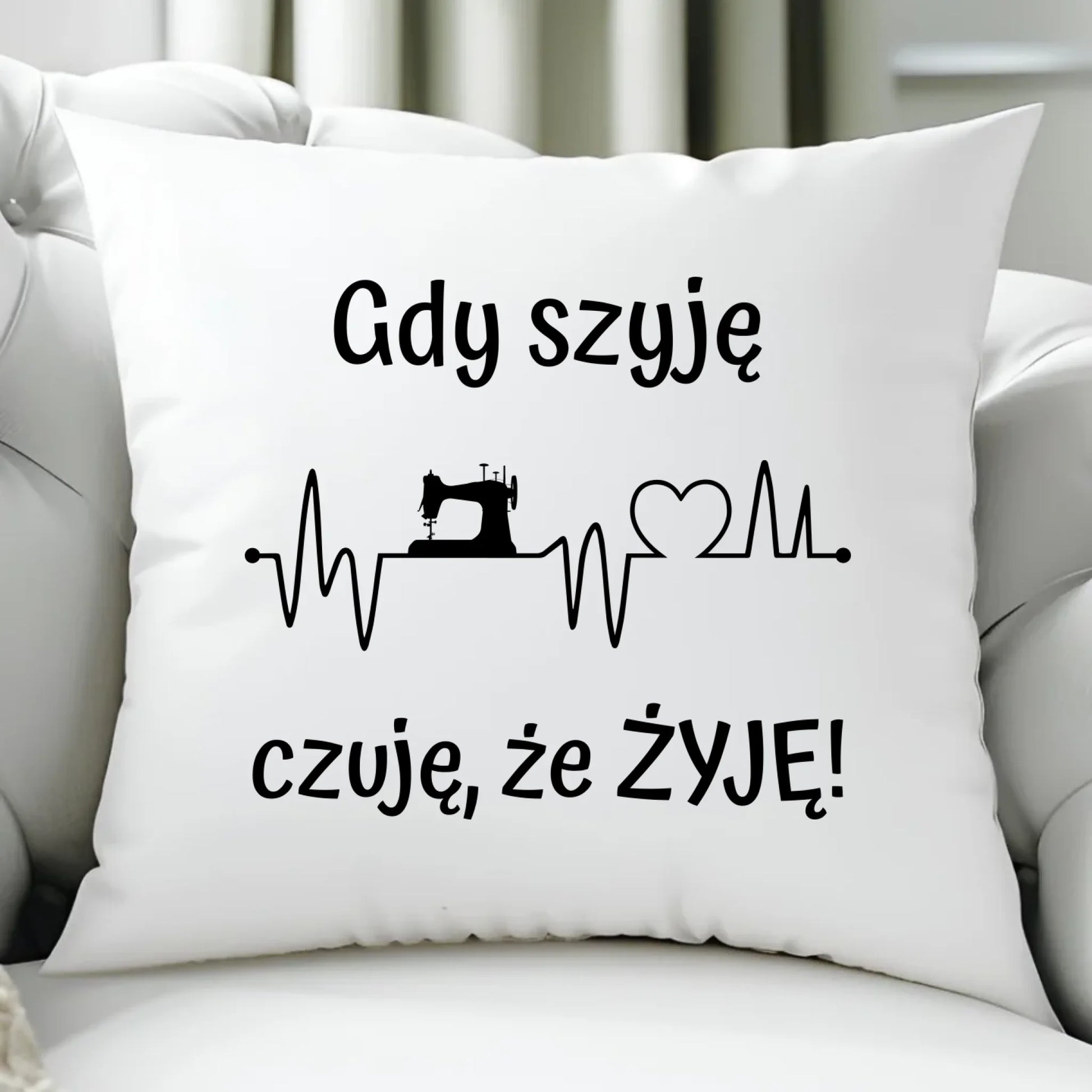 Poduszka szyciowa dla krawcowej - Gdy szyję czuję, że żyję HS12 - StoryCups.pl