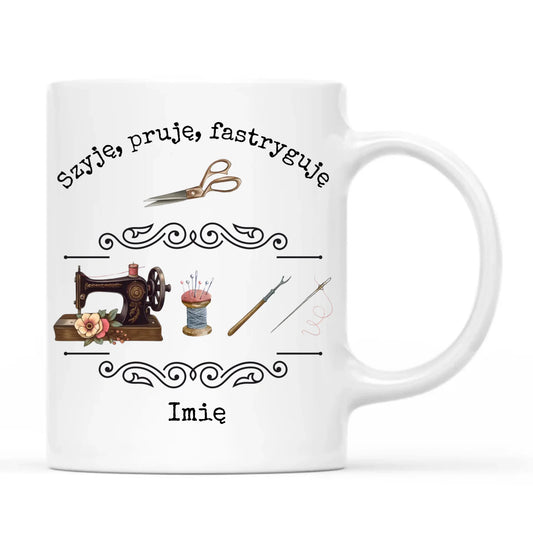 Kubek szyciowy dla krawcowej – Szyję, pruję, fastryguję HS13 - StoryCups.pl