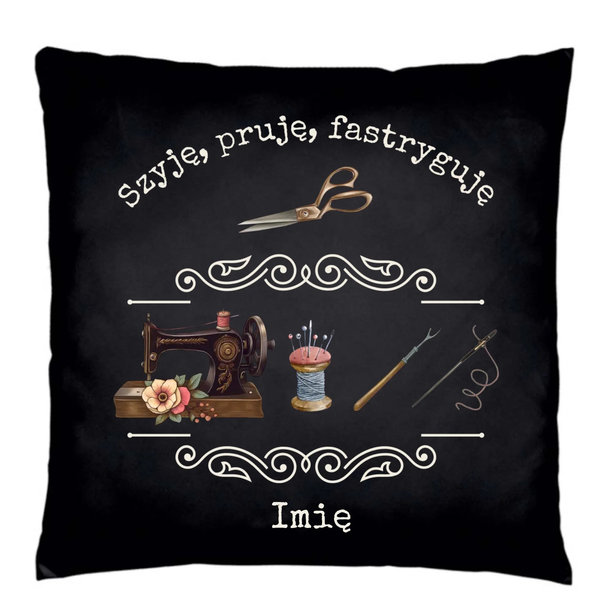 Poduszka dekoracyjna szyciowa dla krawcowej - Szyję, pruję, fastryguję HS13 - StoryCups.pl
