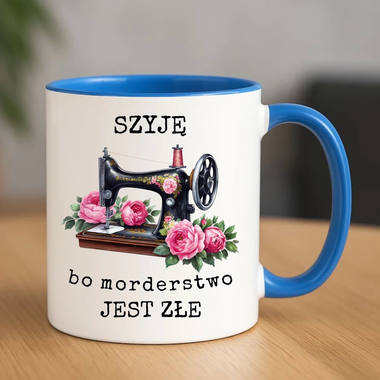 Kubek szyciowy dla krawcowej – Szyję, bo morderstwo jest złe HS14 - StoryCups.pl