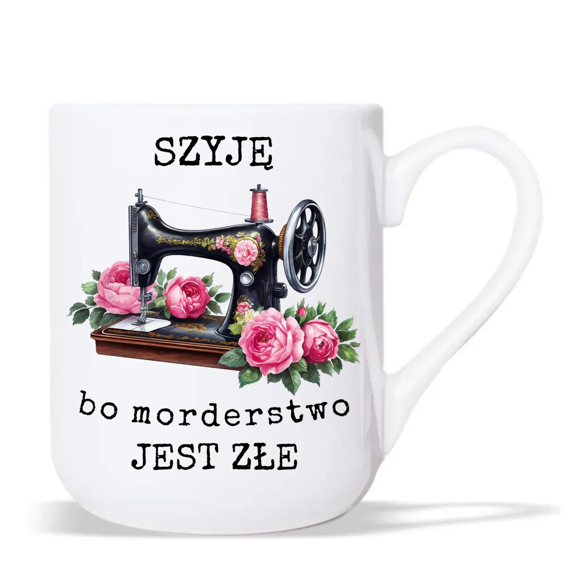 Kubek elegant szyciowy dla krawcowej - Szyję, bo morderstwo jest złe HS14 - StoryCups.pl