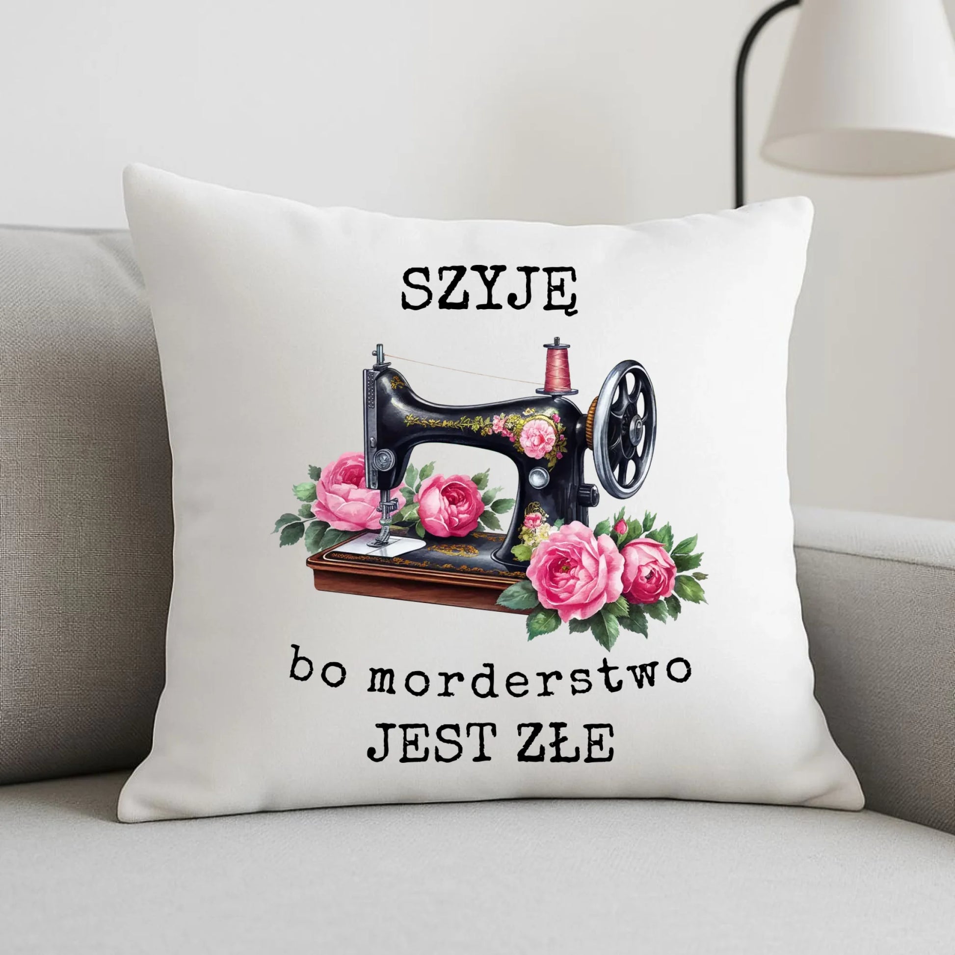 Poduszka szyciowa dla krawcowej - Szyję, bo morderstwo jest złe HS14 - StoryCups.pl