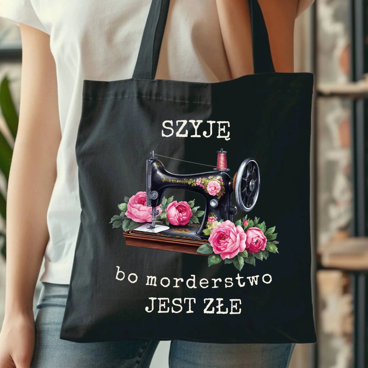 Torba szyciowa dla krawcowej - Szyję, bo morderstwo jest złe HS14 - StoryCups.pl