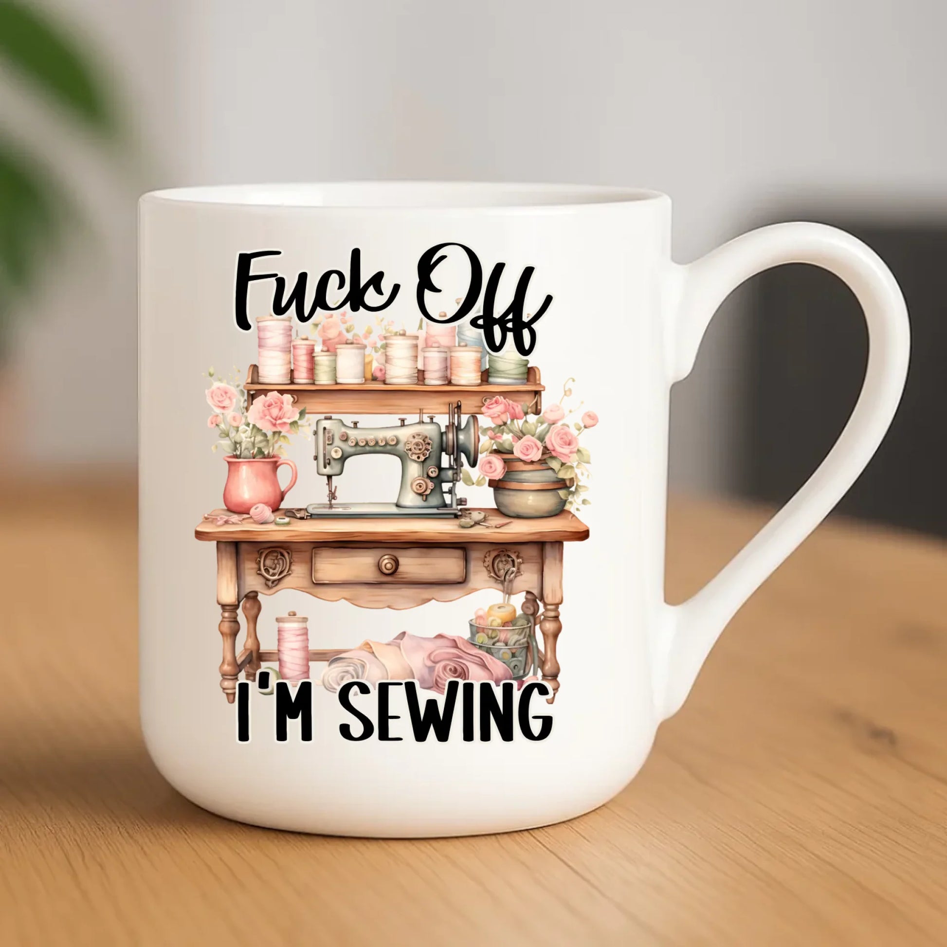 Kubek elegant szyciowy dla krawcowej - Fck off im sewing HS16 - StoryCups.pl
